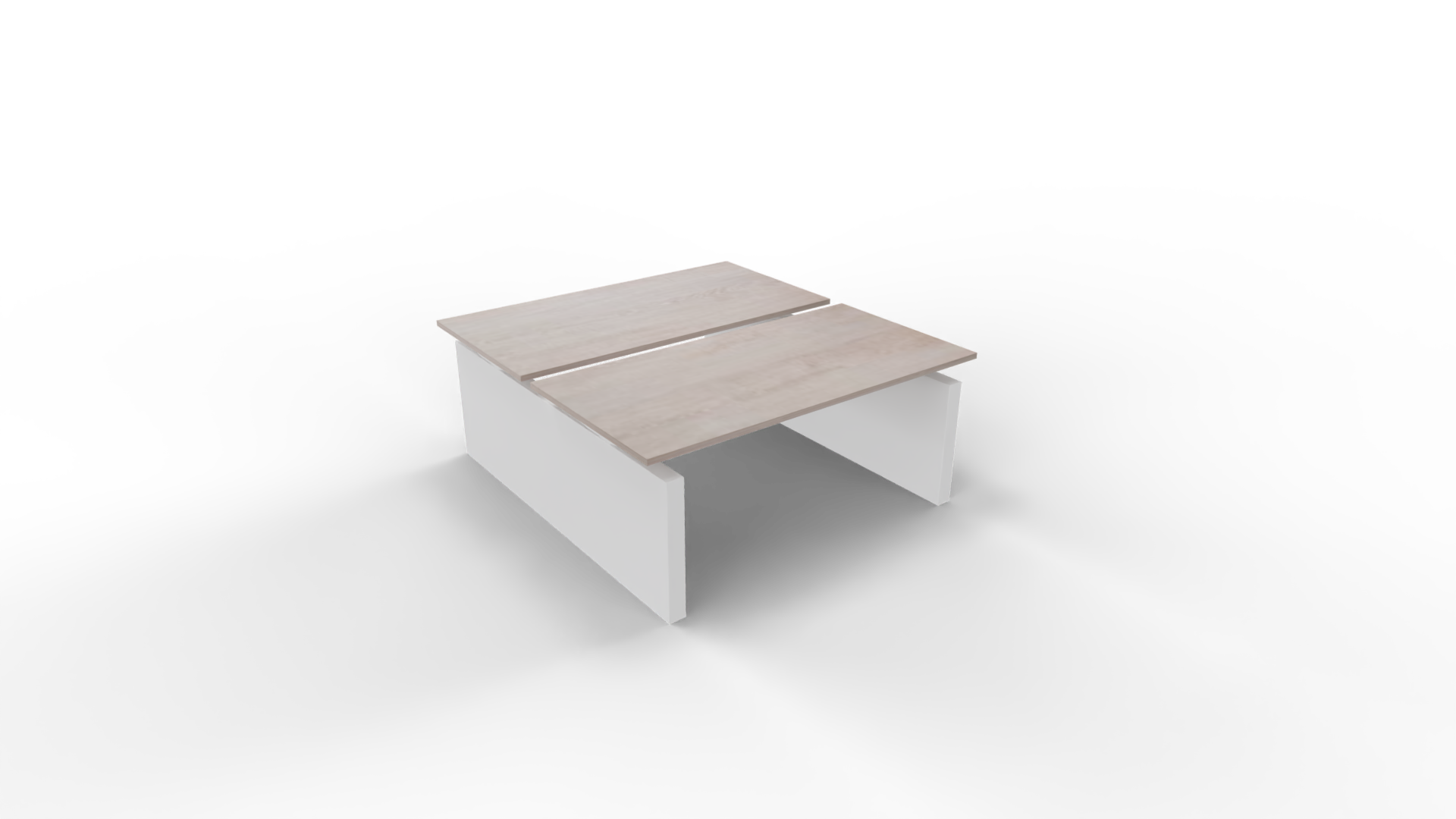 Elektrisch duo-bureau 5777 - 180 x 90 cm. - Wit - Eiken Robson afbeelding