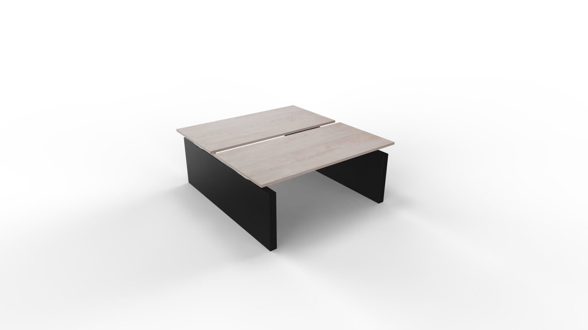 Elektrisch duo-bureau 5777 - 180 x 80 cm. - Zwart - Eiken Robson afbeelding