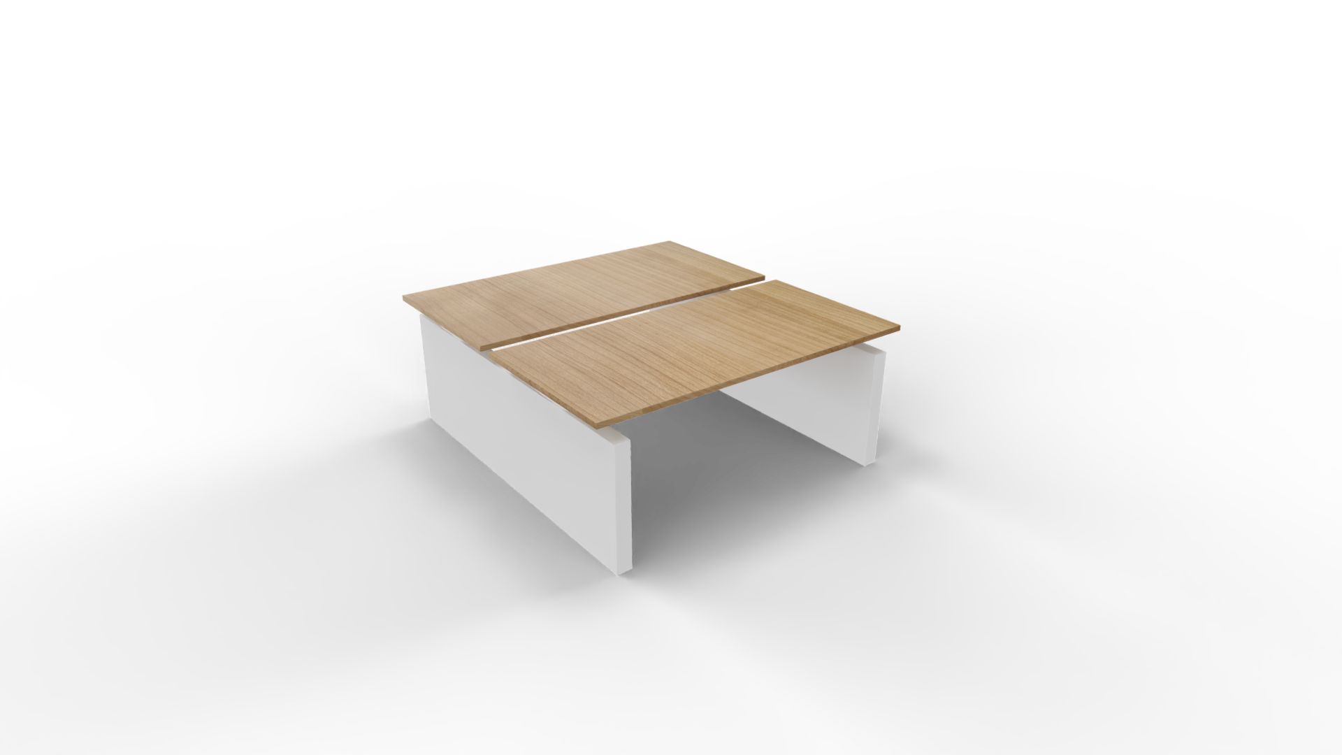 Elektrisch duo-bureau 5777 - 200 x 90 cm - Wit - Toscaans noten afbeelding