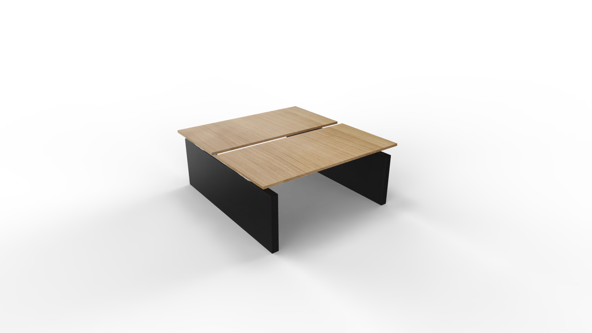 Elektrisch duo-bureau 5777 - 180 x 80 cm. - Zwart - Toscaans noten afbeelding
