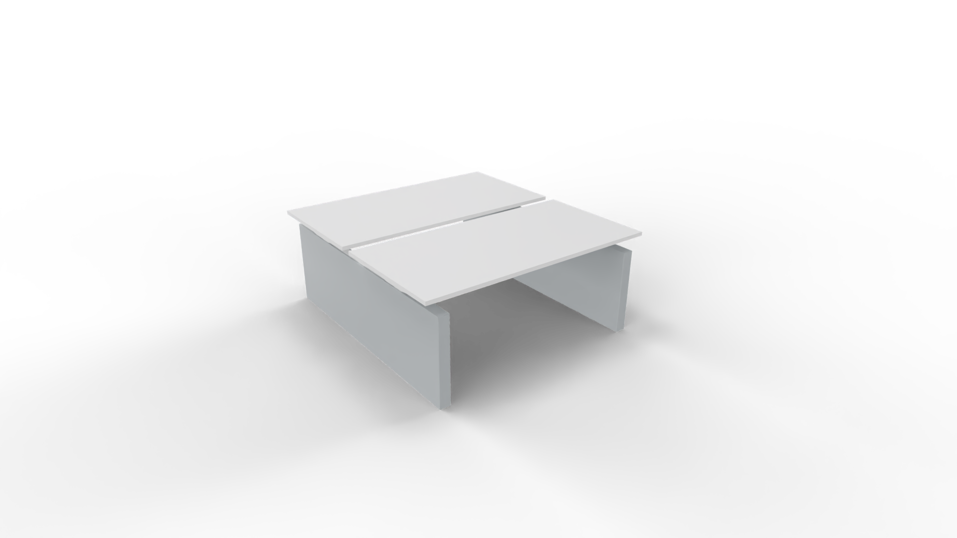 Elektrisch duo-bureau 5777 - 120 x 80 cm. - Alu - Wit afbeelding