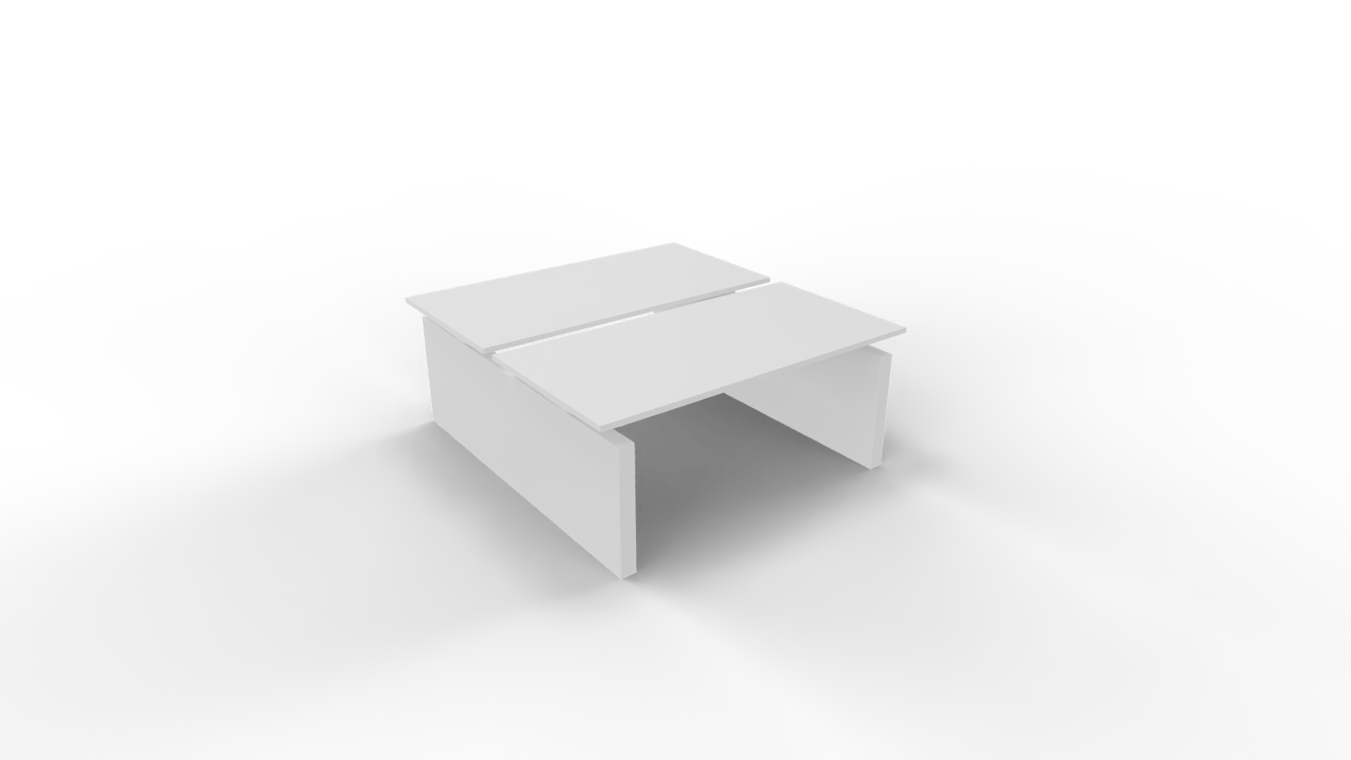 Elektrisch duo-bureau 5777 - 180 x 80 cm. - Wit - Wit afbeelding