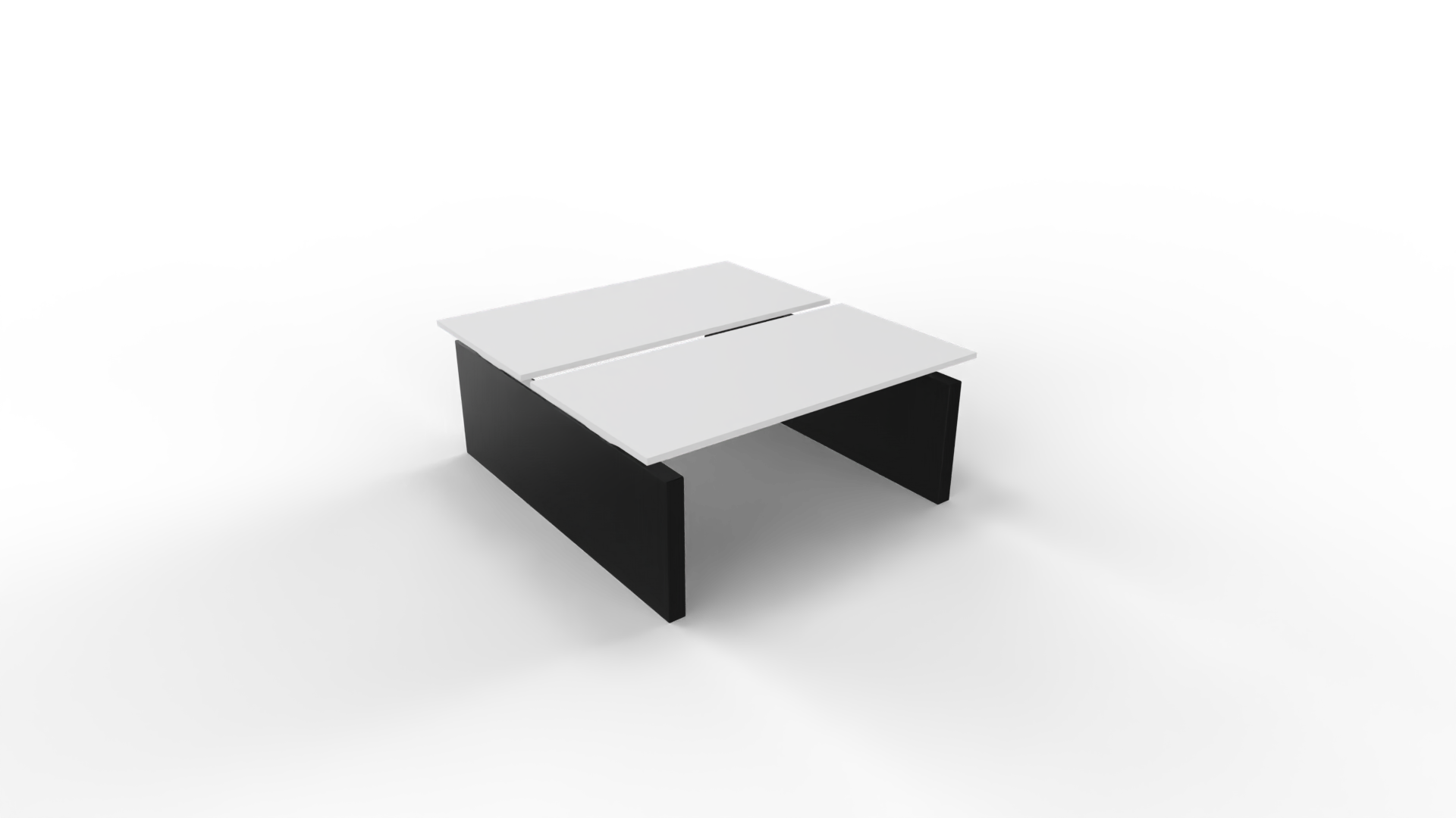Elektrisch duo-bureau 5777 - 200 x 80 cm. - Zwart - Wit afbeelding