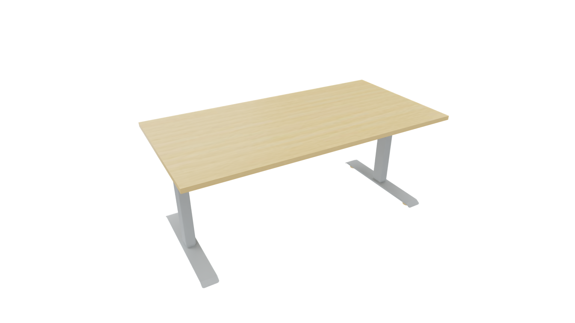 Elektrisch bureau recht 5777 - 200 x 90 cm - Alu - Beuken afbeelding