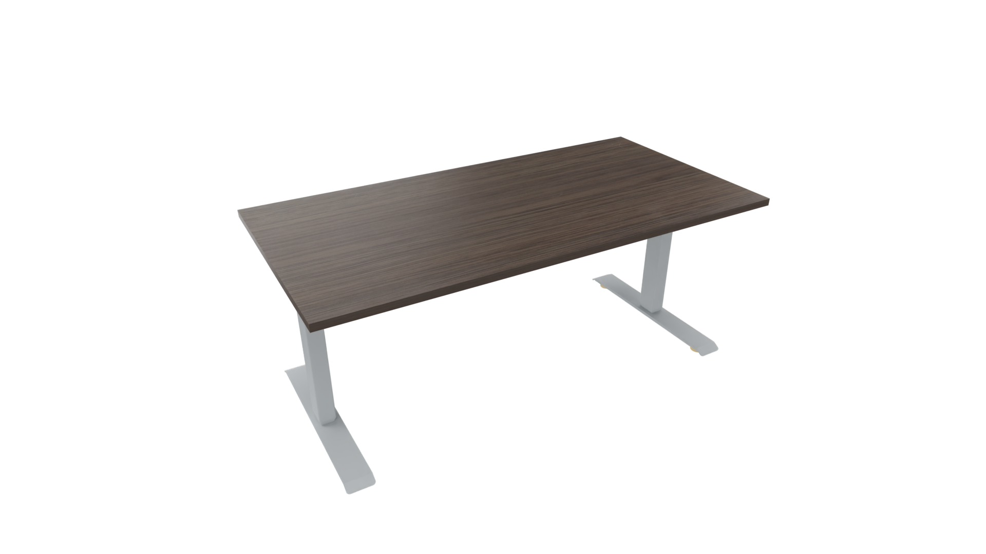 Elektrisch bureau recht 5777 - 180 x 90 cm. - Alu - Eiken donker afbeelding