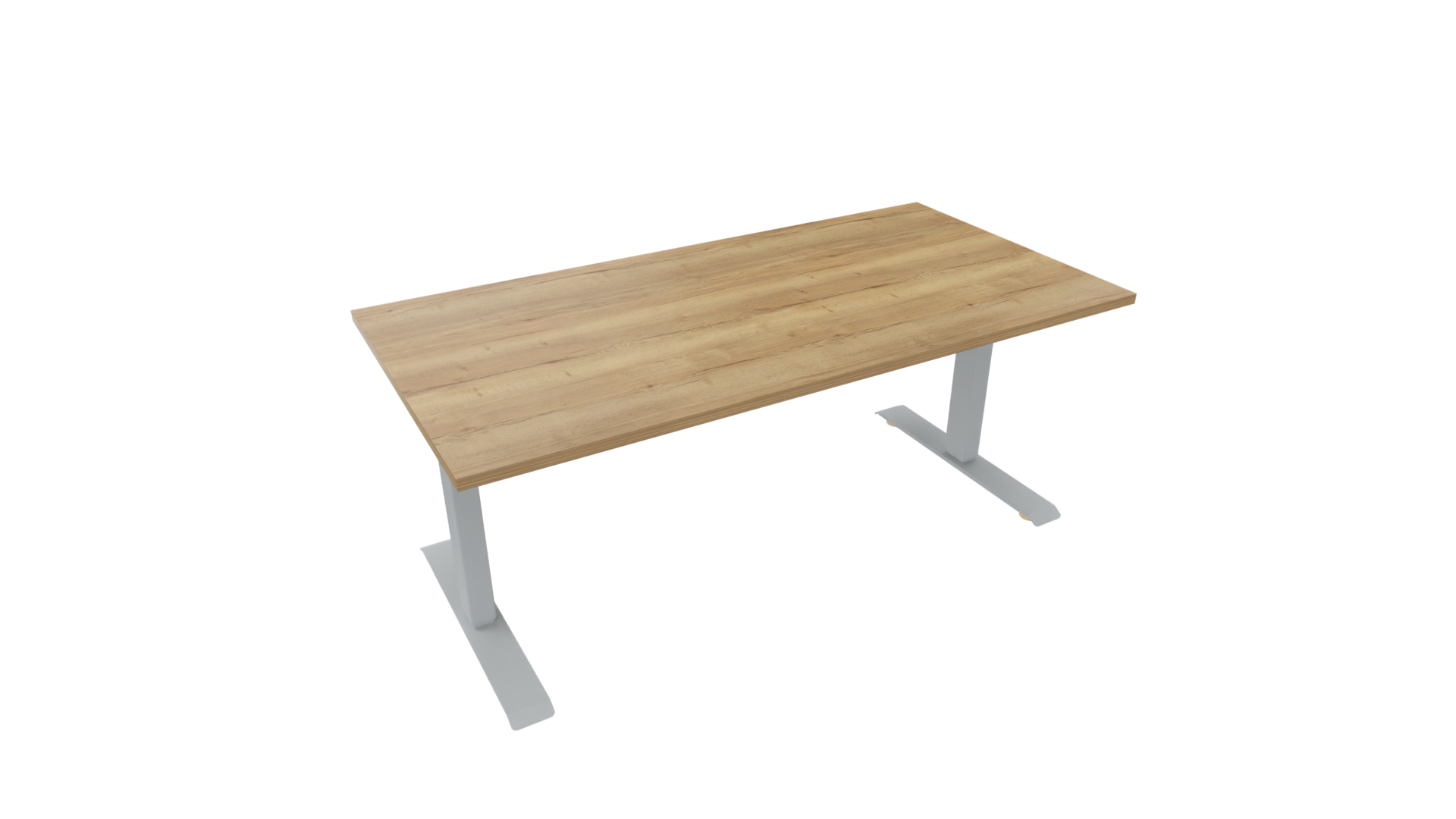Elektrisch bureau recht 5777 - 200 x 90 cm - Alu - Eiken YT49a afbeelding