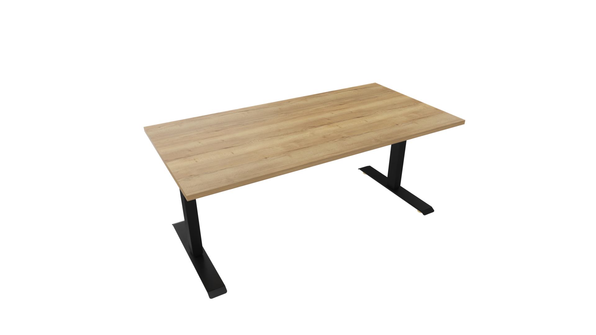 Elektrisch bureau recht 5777 - 120 x 80 cm. - Zwart - Eiken YT49a afbeelding