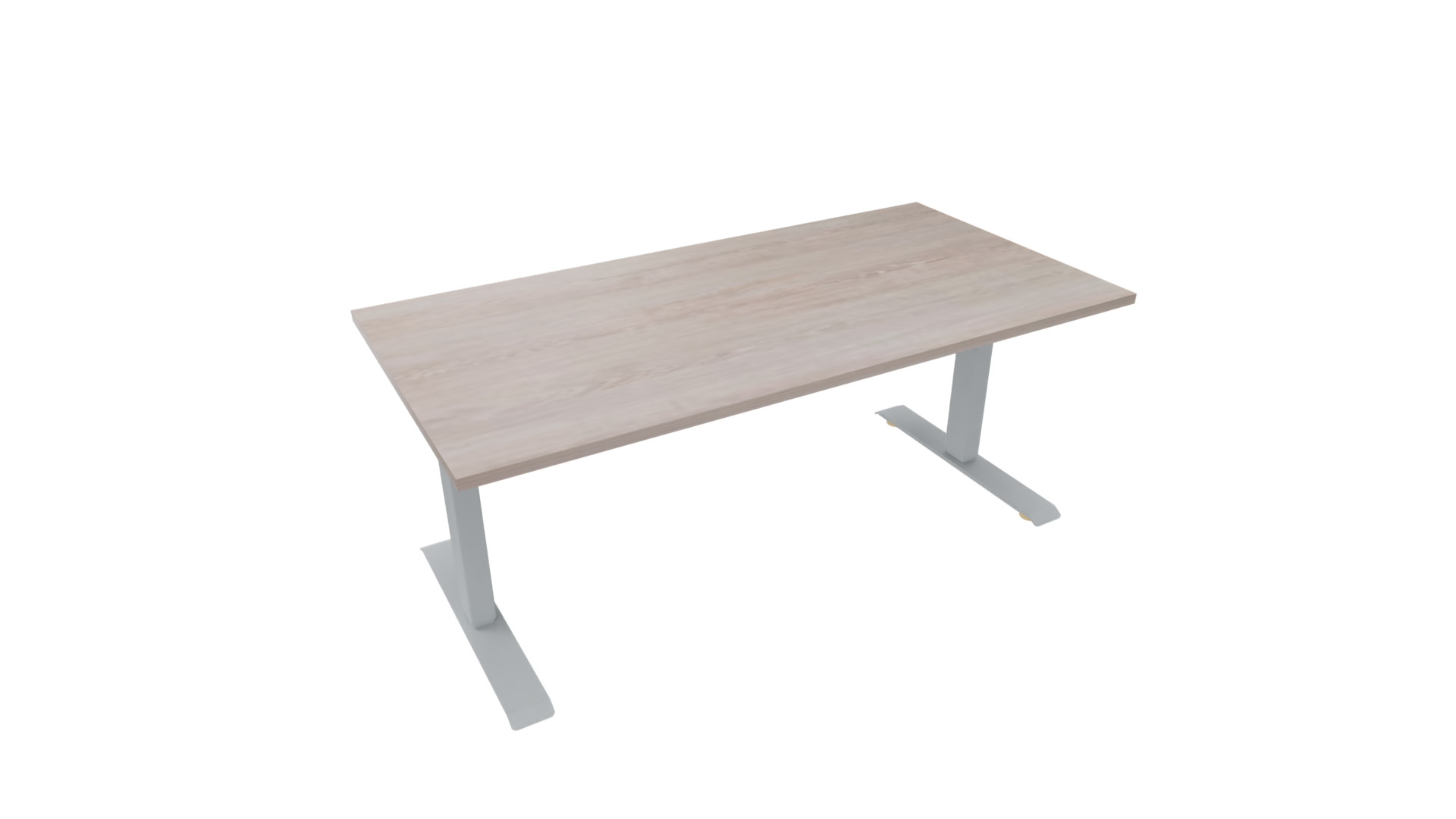 Elektrisch bureau recht 5777 - 200 x 80 cm. - Alu - Eiken Robson afbeelding
