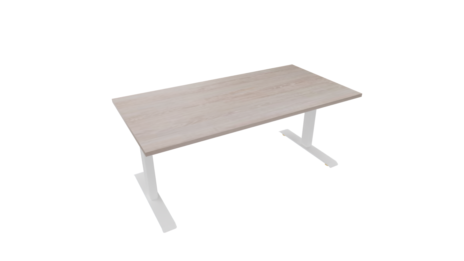 Elektrisch bureau recht 5777 - 120 x 80 cm. - Wit - Eiken Robson afbeelding