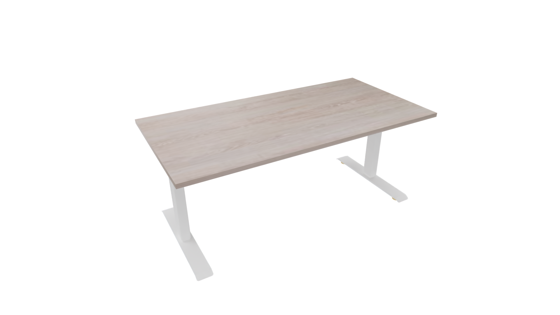Elektrisch bureau recht 5777 - 180 x 90 cm. - Wit - Eiken Robson afbeelding
