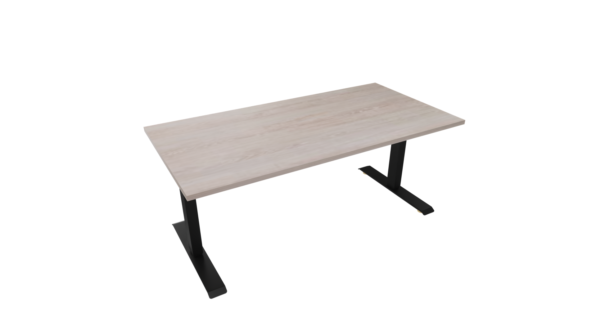 Elektrisch bureau recht 5777 - 160 x 80 cm. - Zwart - Eiken Robson afbeelding