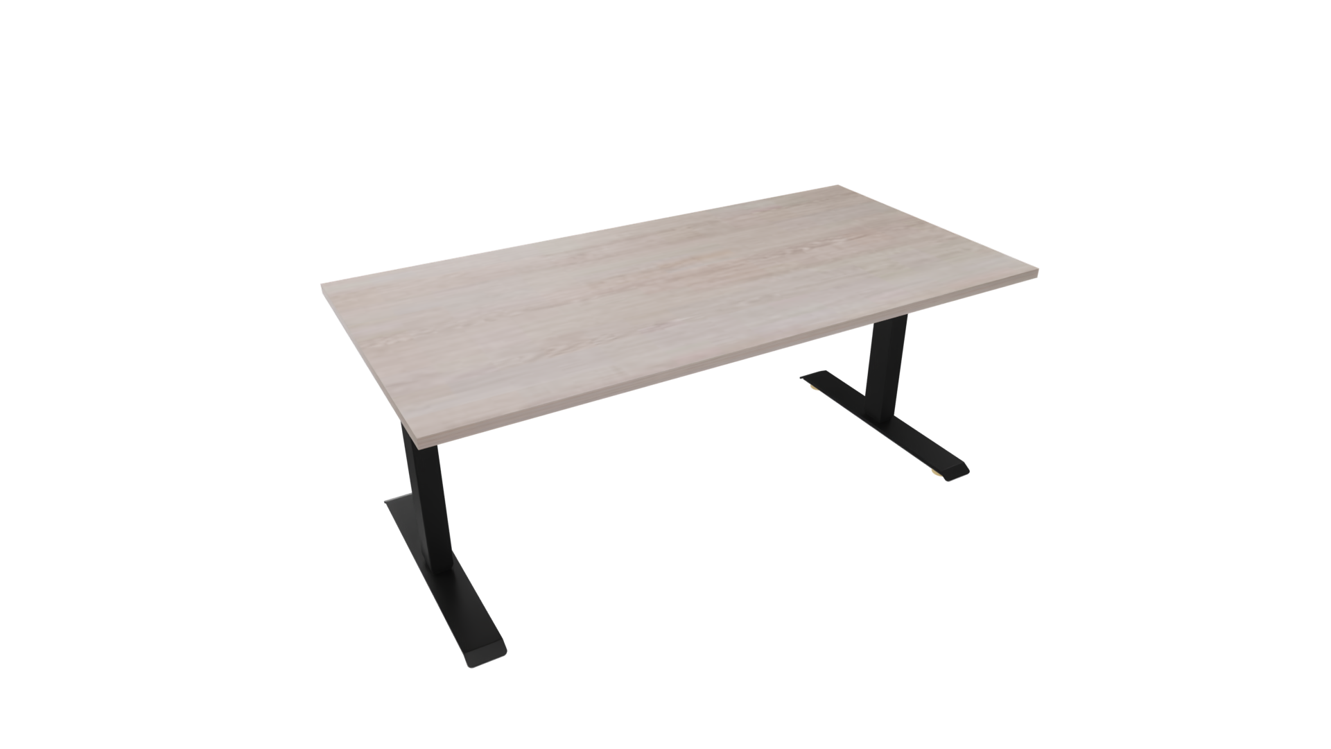 Elektrisch bureau recht 5777 - 180 x 80 cm. - Zwart - Eiken Robson afbeelding
