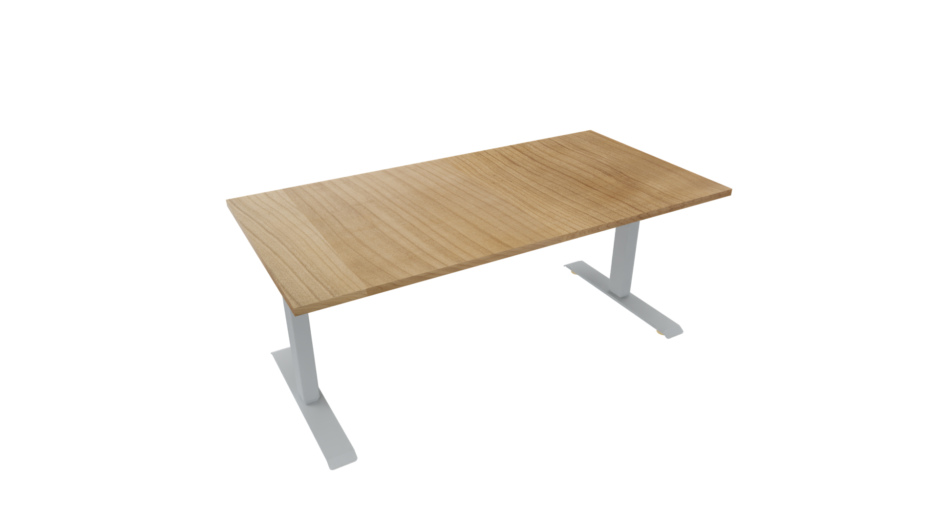 Elektrisch bureau recht 5777 - 200 x 80 cm. - Alu - Toscaans noten afbeelding