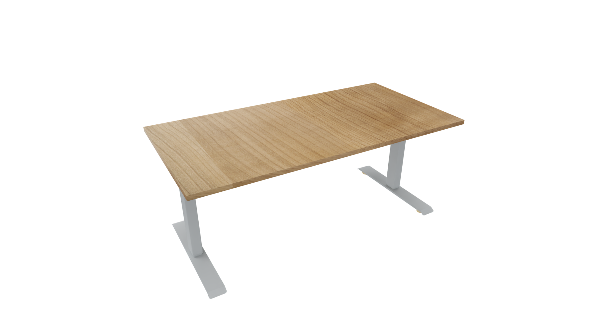 Elektrisch bureau recht 5777 - 200 x 90 cm - Alu - Toscaans noten afbeelding