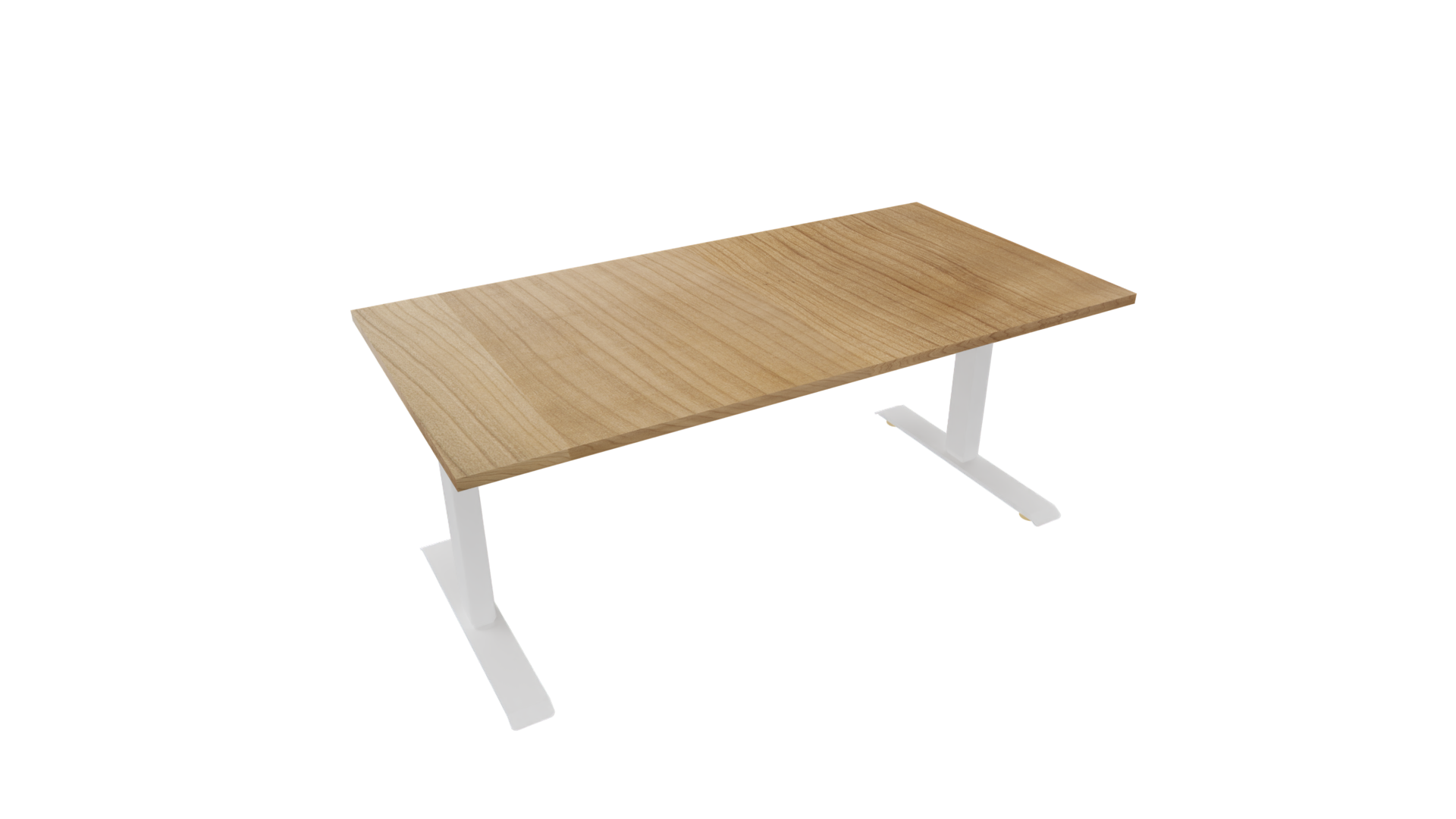 Elektrisch bureau recht 5777 - 180 x 80 cm. - Wit - Toscaans noten afbeelding