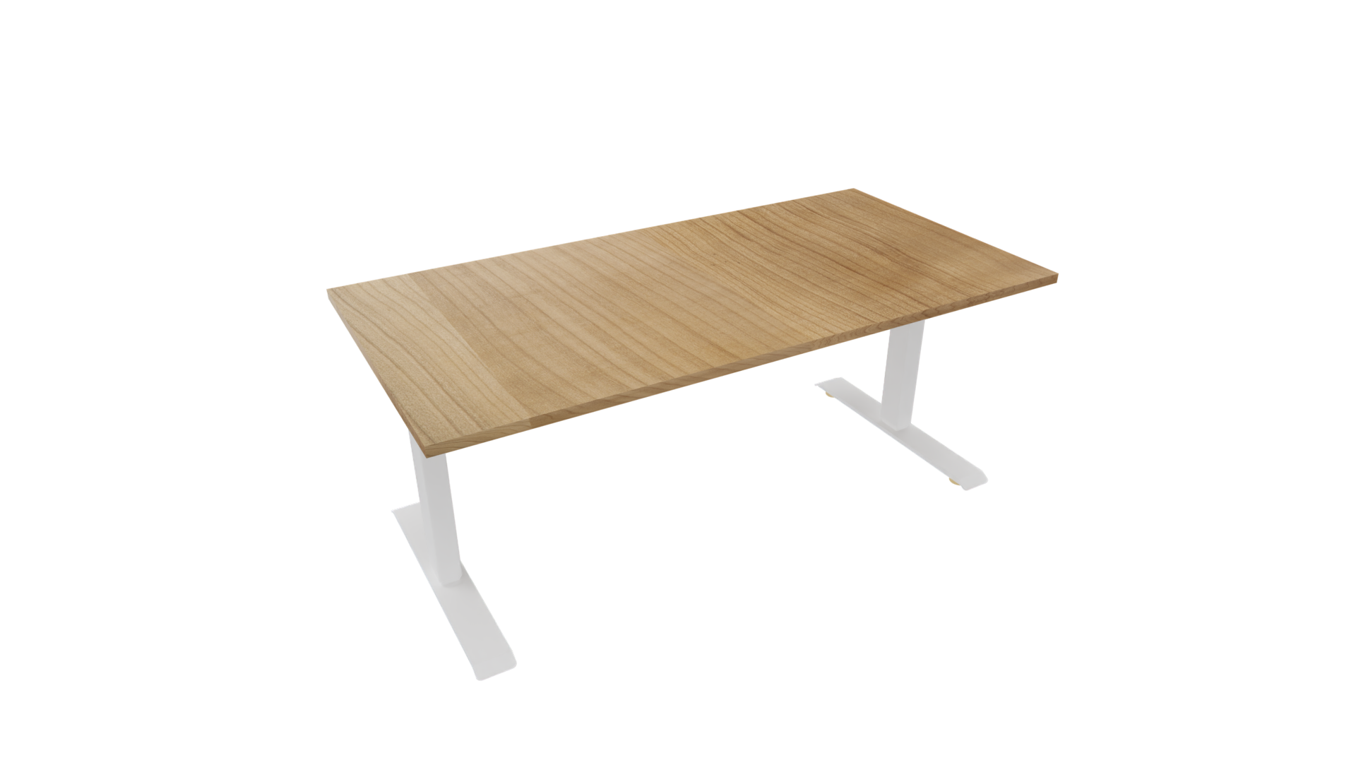 Elektrisch bureau recht 5777 - 200 x 90 cm - Wit - Toscaans noten afbeelding