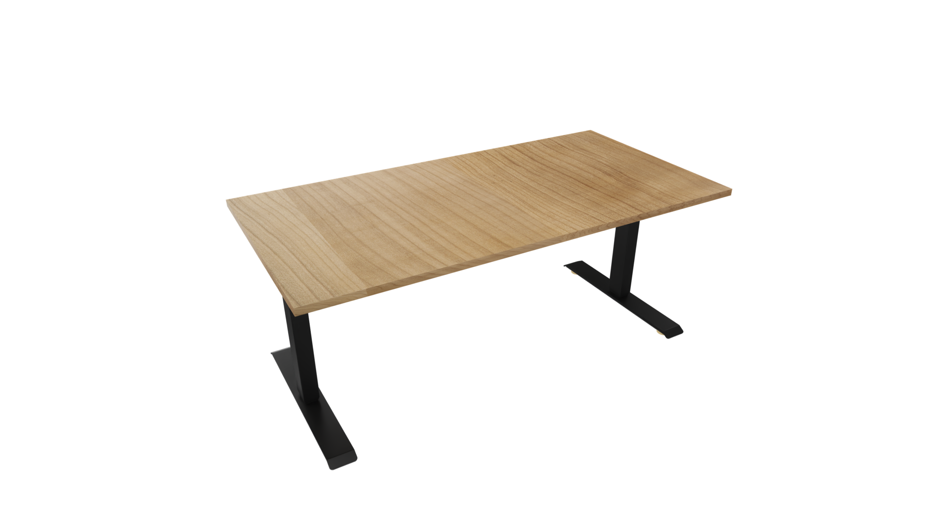 Elektrisch bureau recht 5777 - 160 x 80 cm. - Zwart - Toscaans noten afbeelding