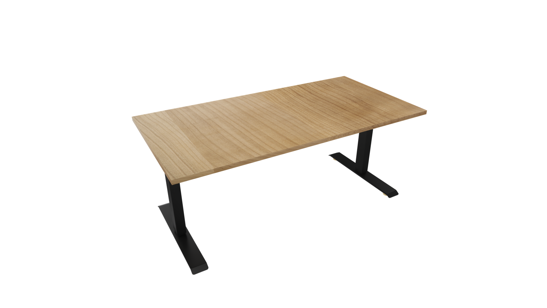 Elektrisch bureau recht 5777 - 180 x 80 cm. - Zwart - Toscaans noten afbeelding