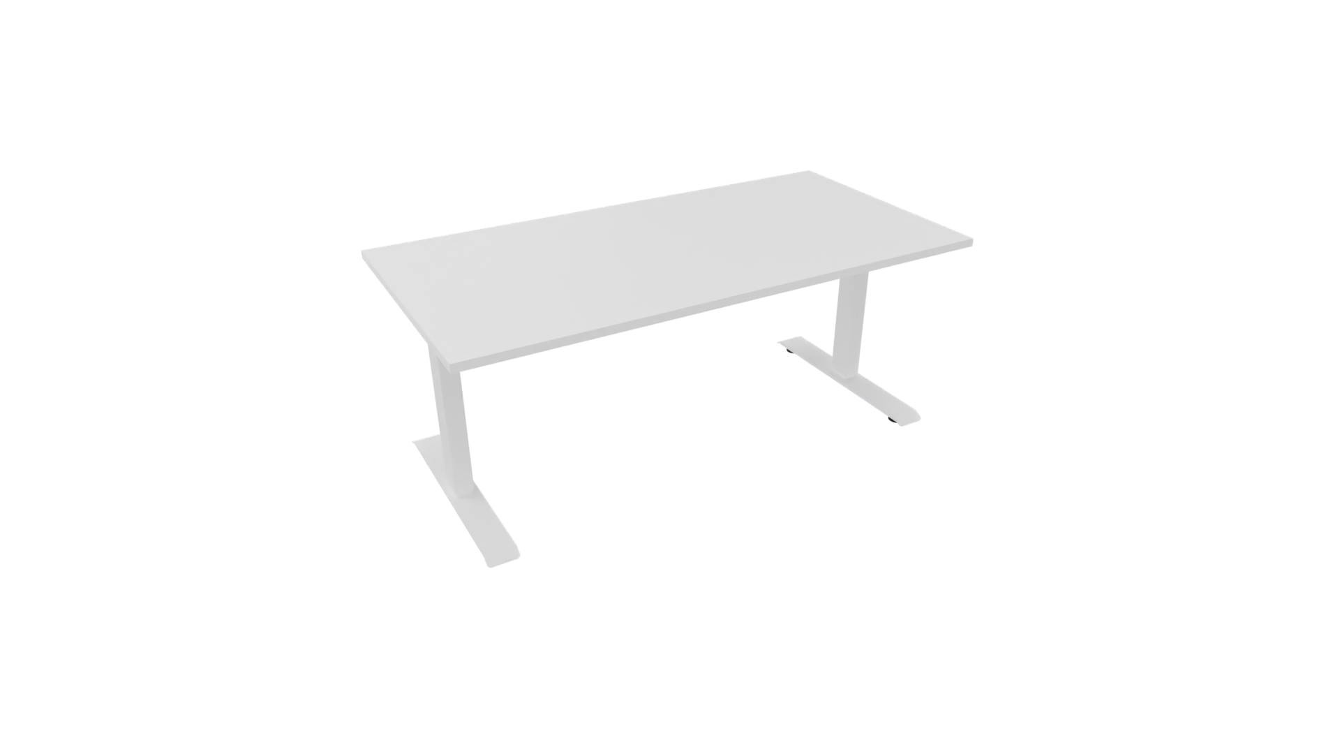 Elektrisch bureau recht 5777 - 160 x 80 cm. - Wit - Wit afbeelding