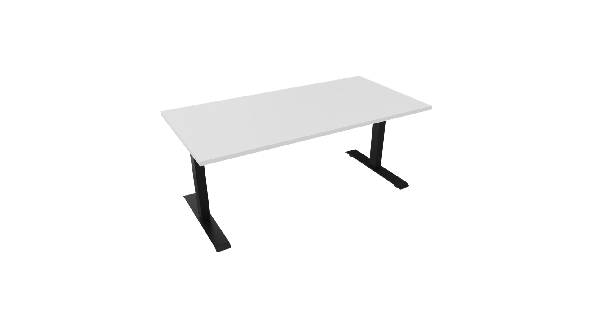 Elektrisch bureau recht 5777 - 200 x 90 cm - Zwart - Wit afbeelding
