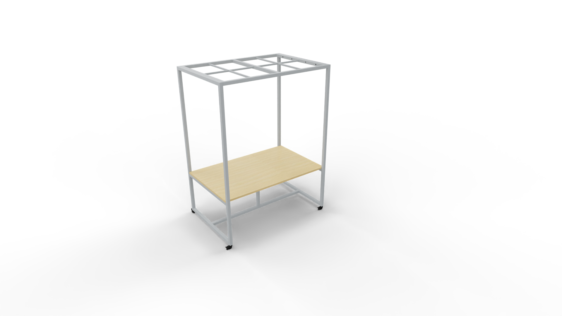 Verrijdbare vergadertafel 5111 met dakelement - 160 x 100 cm. - Alu - Beuken afbeelding