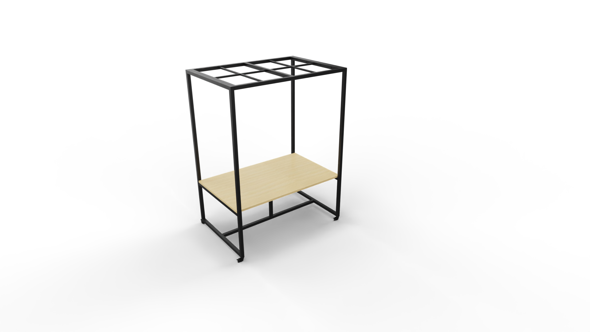 Verrijdbare vergadertafel 5111 met dakelement - 160 x 100 cm. - Zwart - Beuken afbeelding