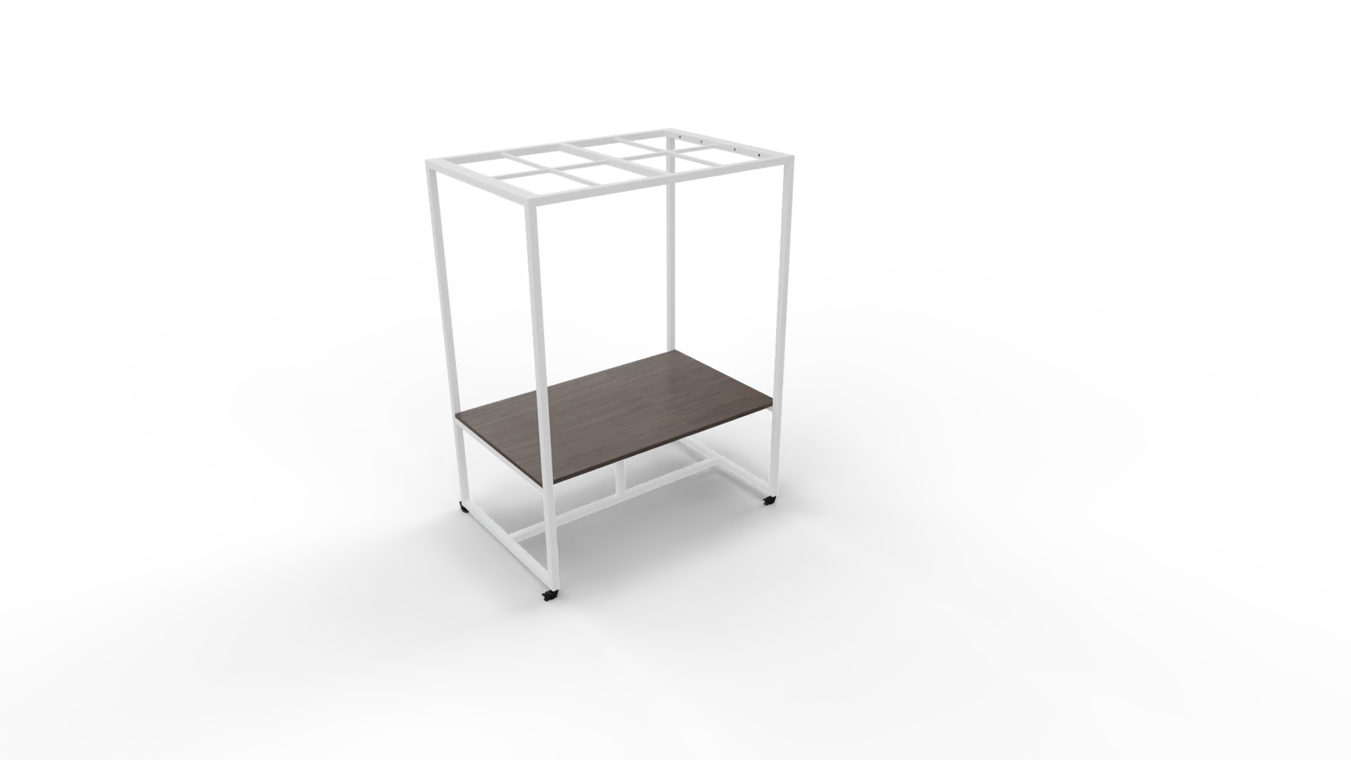 Verrijdbare vergadertafel 5111 met dakelement - 160 x 100 cm. - Wit - Eiken donker afbeelding