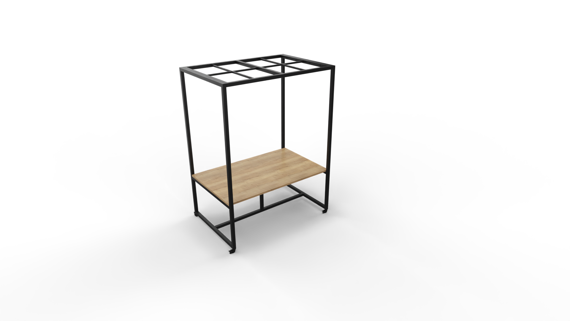 Verrijdbare vergadertafel 5111 met dakelement - 240 x 100 cm. - Zwart - Eiken YT49a afbeelding