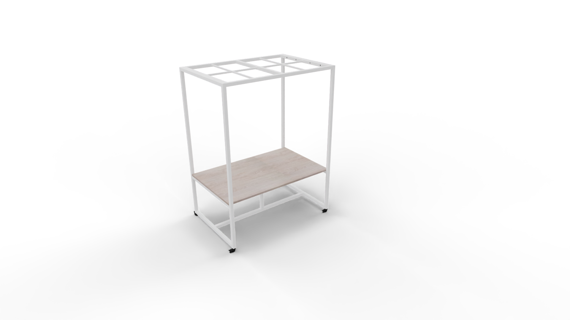 Verrijdbare vergadertafel 5111 met dakelement - 240 x 100 cm. - Wit - Eiken Robson afbeelding