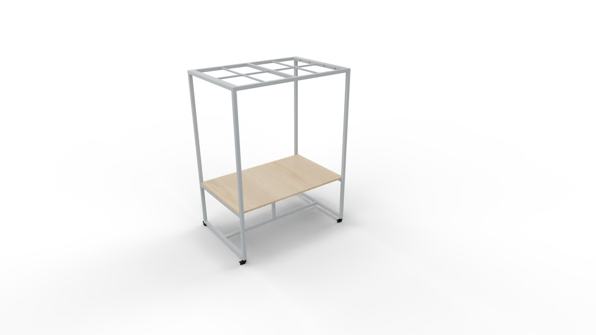 Verrijdbare vergadertafel 5111 met dakelement - 160 x 100 cm. - Alu - Eiken licht afbeelding