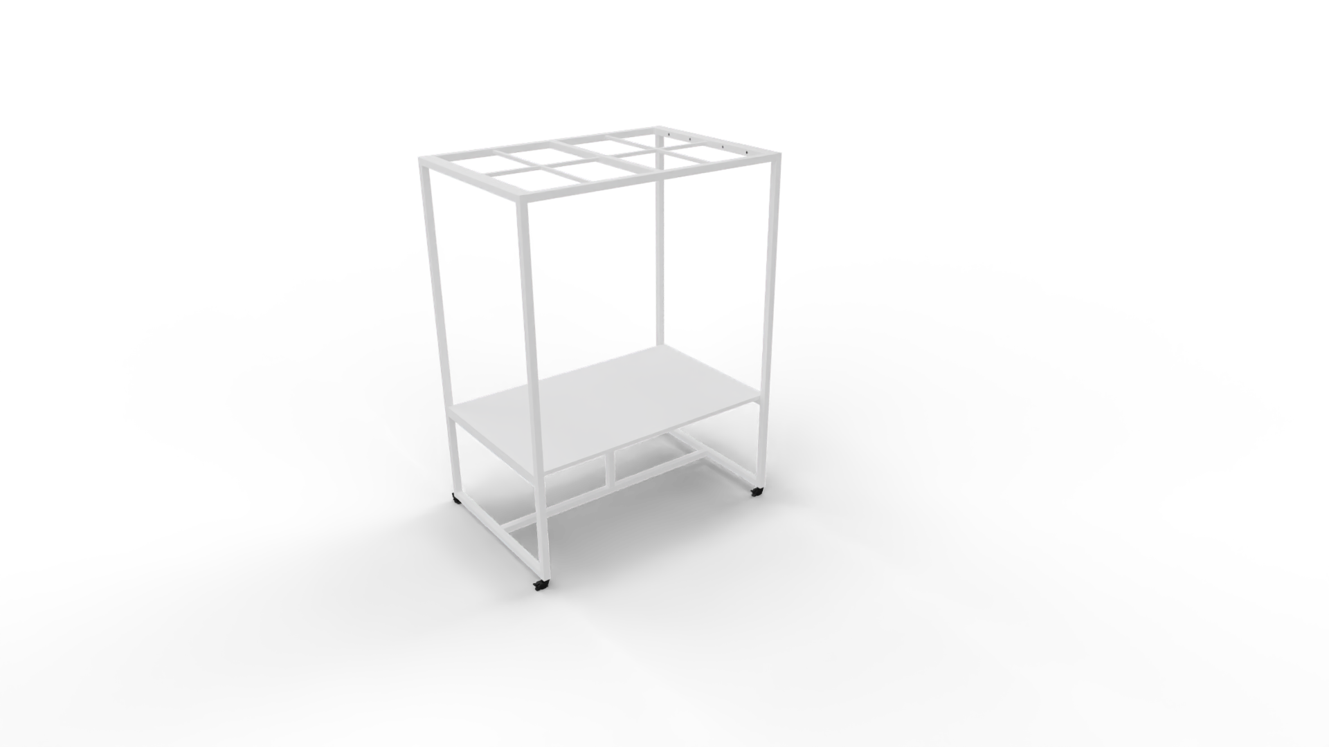 Verrijdbare vergadertafel 5111 met dakelement - 320 x 100 cm. - Wit - Wit afbeelding