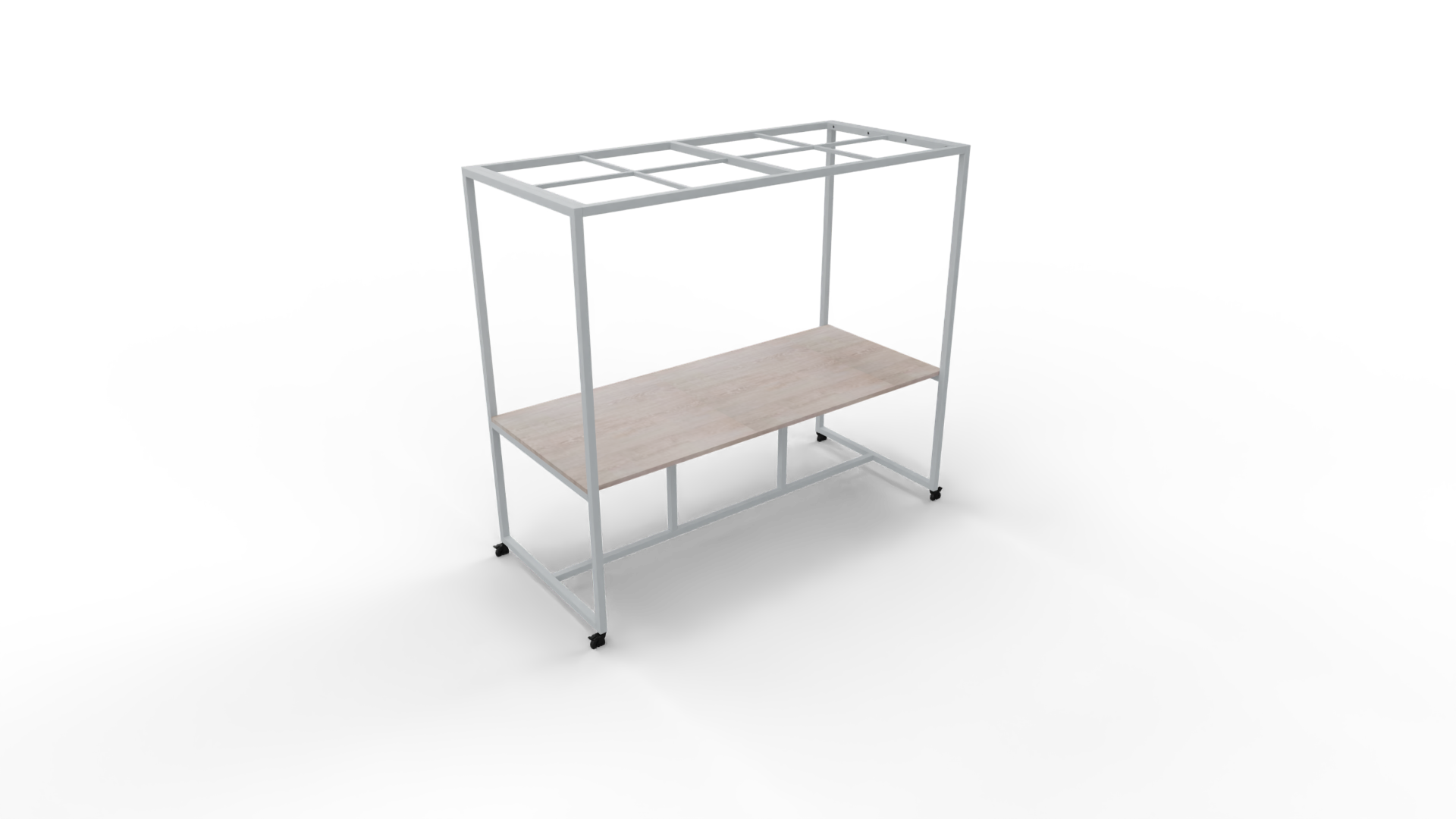Verrijdbare vergadertafel 5211 met dakelement - 320 x 100 cm. - Alu - Eiken Robson afbeelding