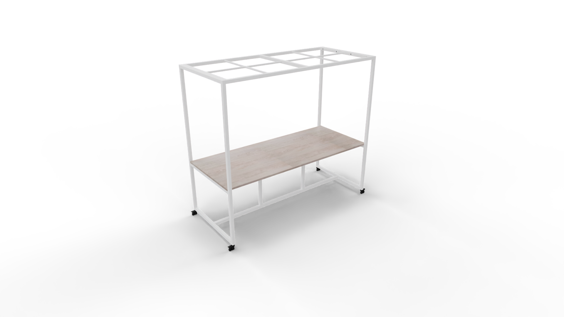Verrijdbare vergadertafel 5211 met dakelement - 160 x 100 cm. - Wit - Eiken Robson afbeelding