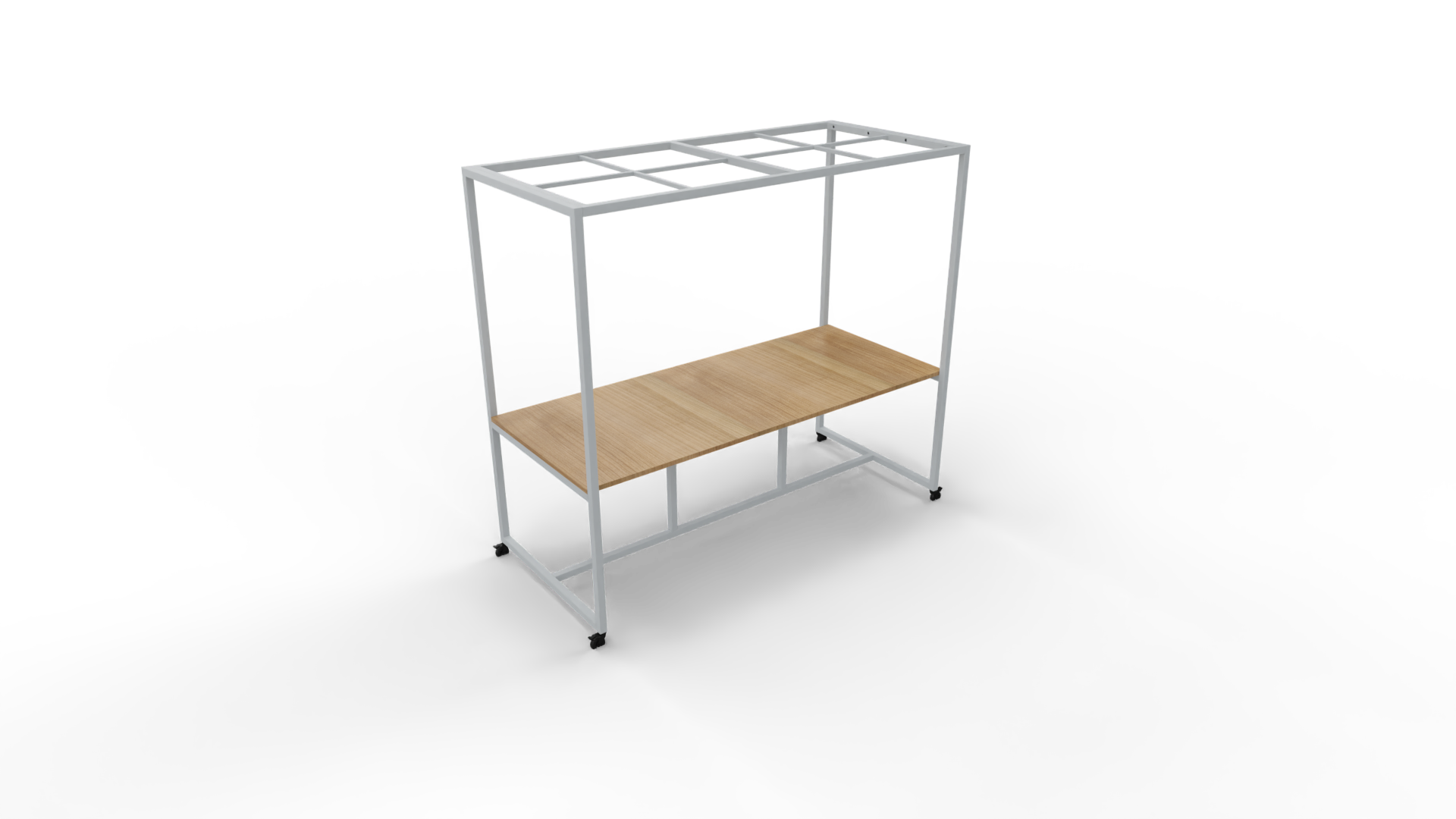 Verrijdbare vergadertafel 5211 met dakelement - 160 x 100 cm. - Alu - Toscaans noten afbeelding