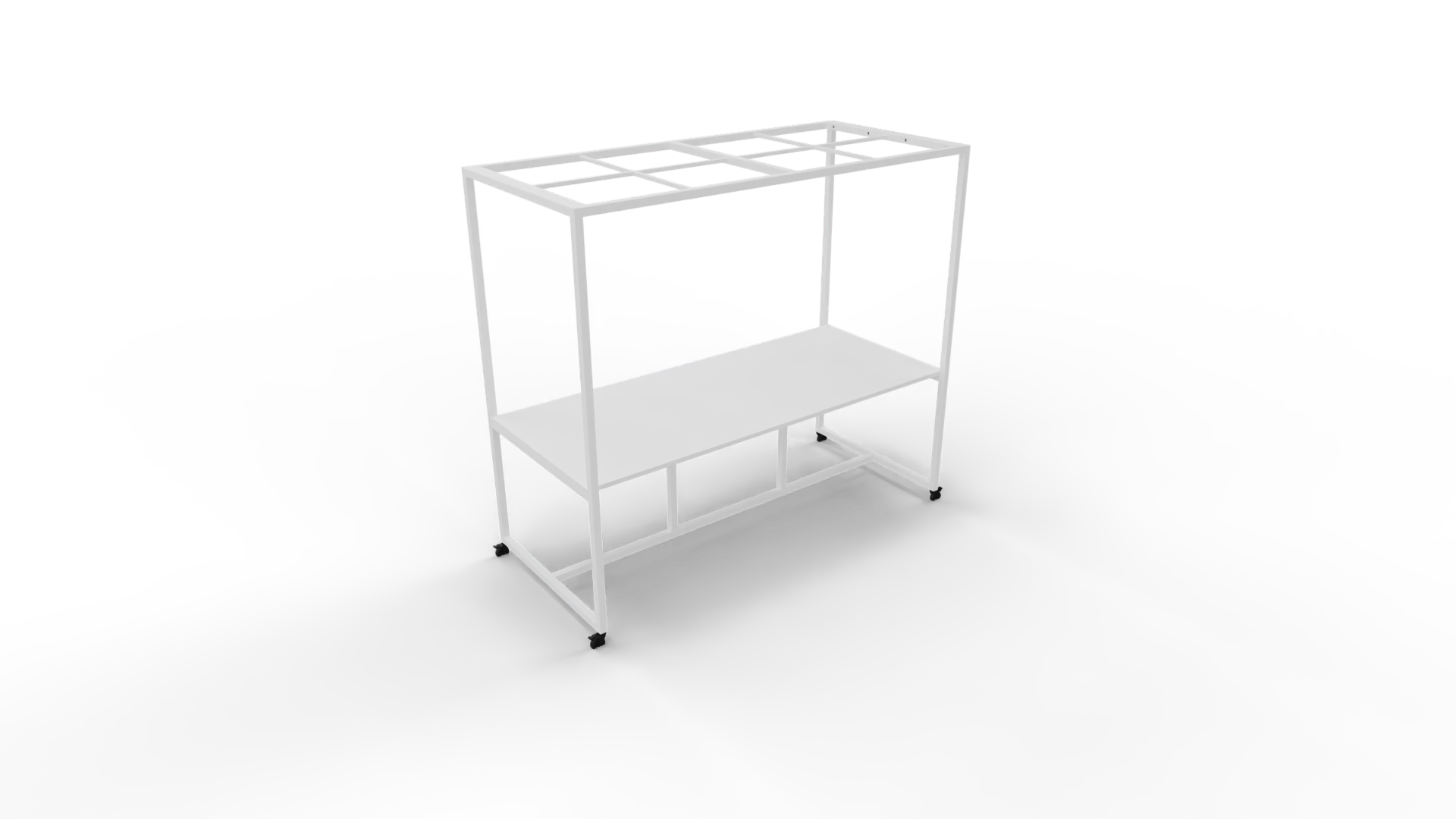 Verrijdbare vergadertafel 5211 met dakelement - 160 x 100 cm. - Wit - Wit afbeelding