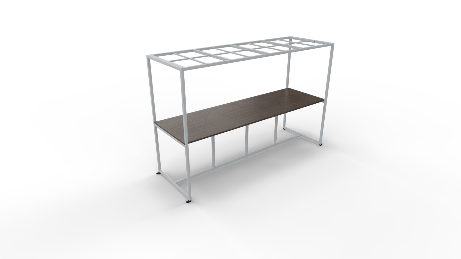 Verrijdbare vergadertafel 5311 met dakelement - 160 x 100 cm. - Alu - Eiken donker afbeelding