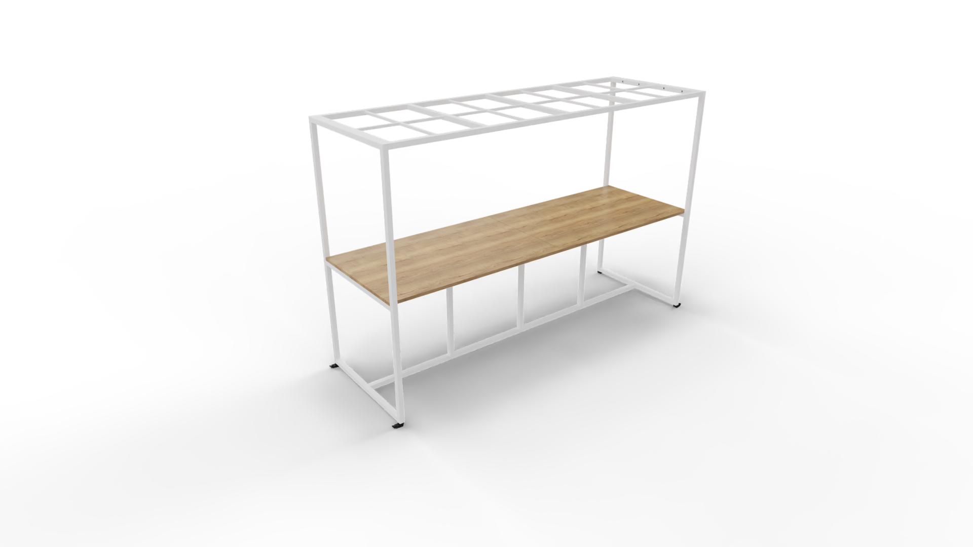Verrijdbare vergadertafel 5311 met dakelement - 160 x 100 cm. - Wit - Eiken YT49a afbeelding