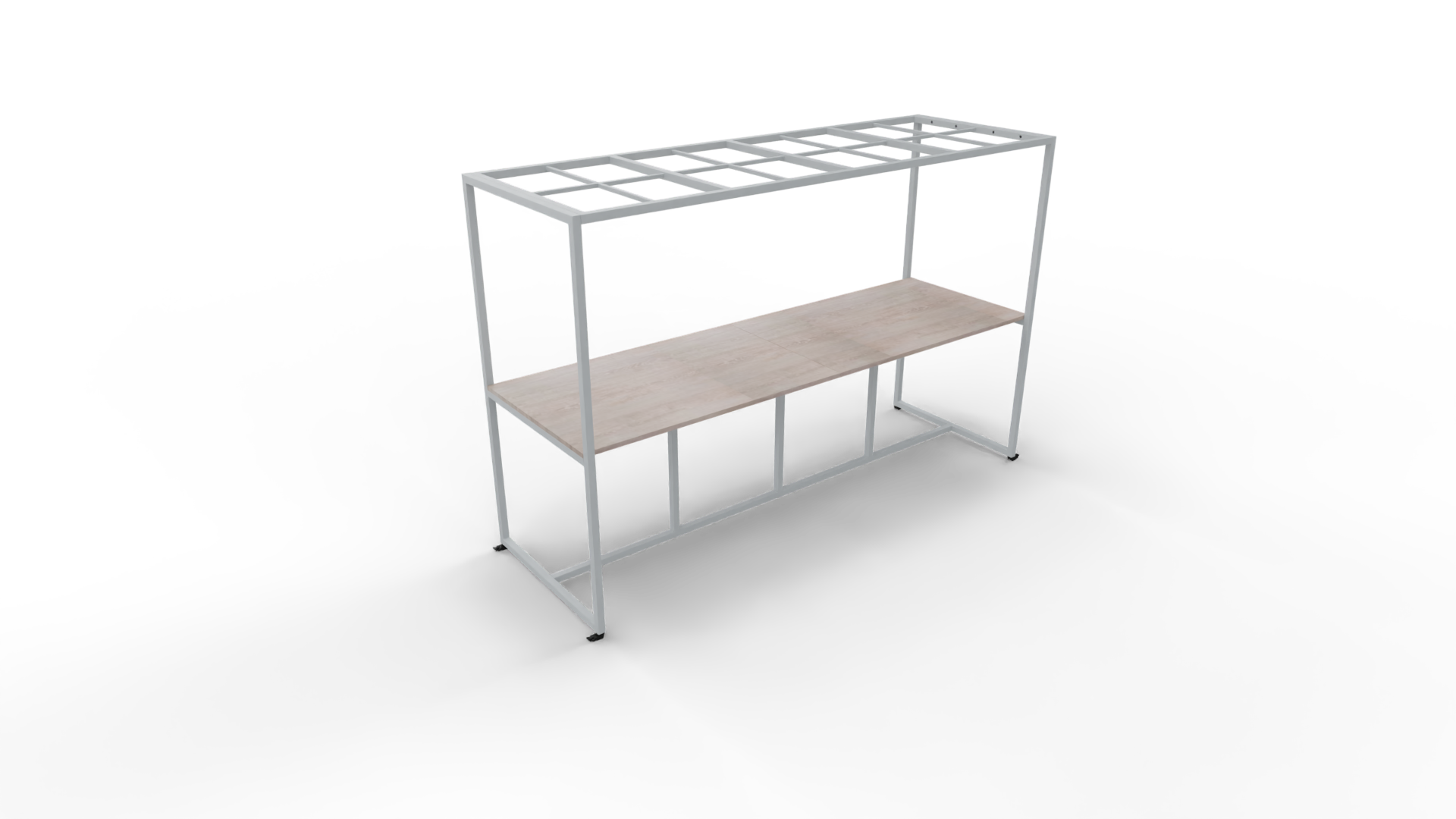 Verrijdbare vergadertafel 5311 met dakelement - 240 x 100 cm. - Alu - Eiken Robson afbeelding