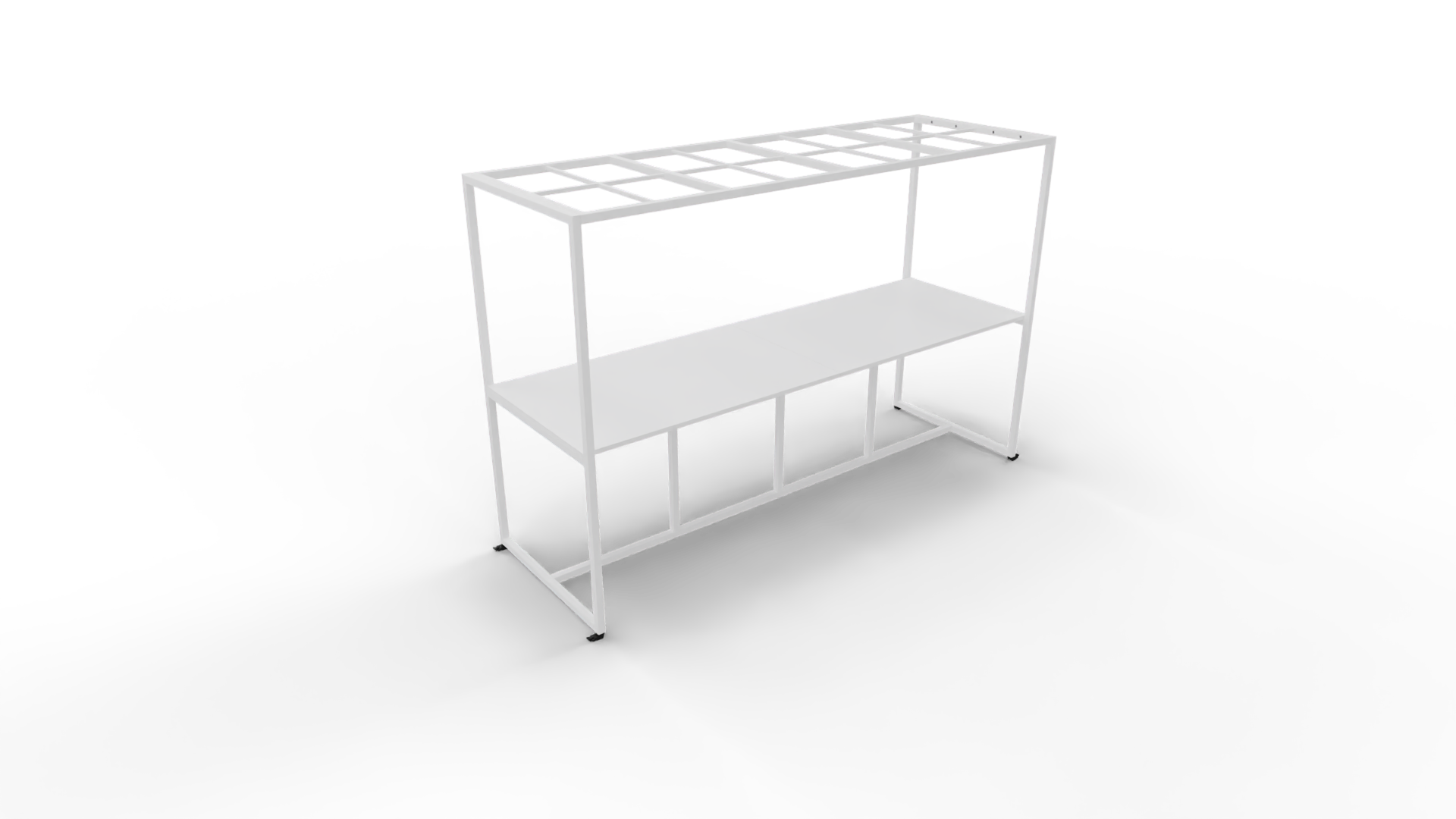 Verrijdbare vergadertafel 5311 met dakelement - 240 x 100 cm. - Wit - Wit afbeelding
