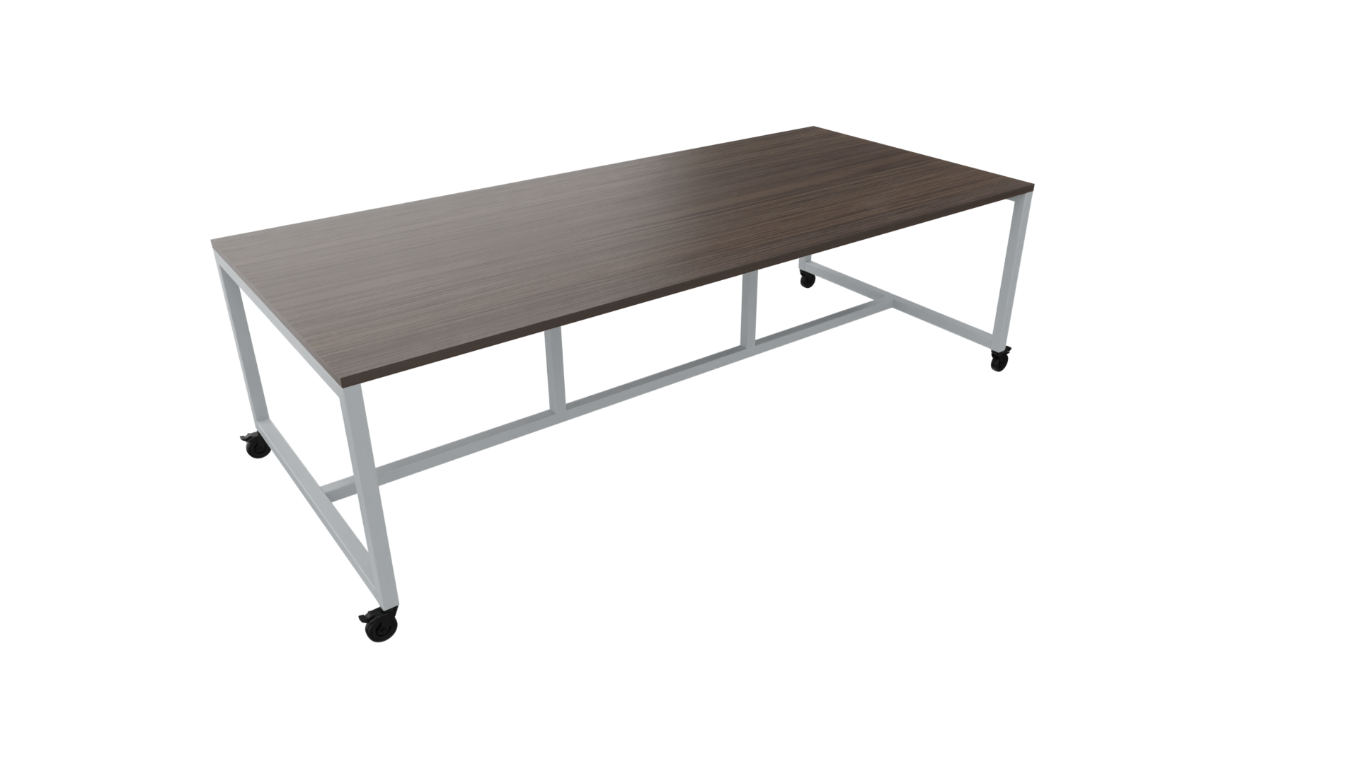 Verrijdbare vergadertafel 4711 - 160 x 108 cm. - Alu - Eiken donker afbeelding