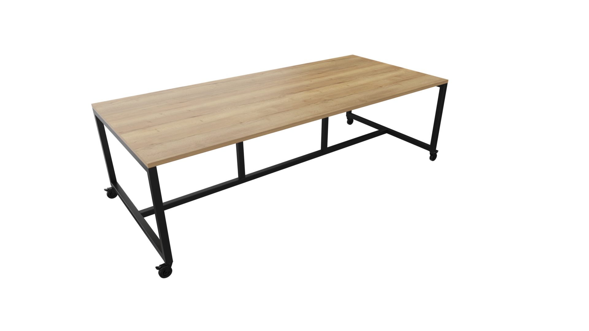 Verrijdbare vergadertafel 4711 - 160 x 108 cm. - Zwart - Eiken YT49a afbeelding