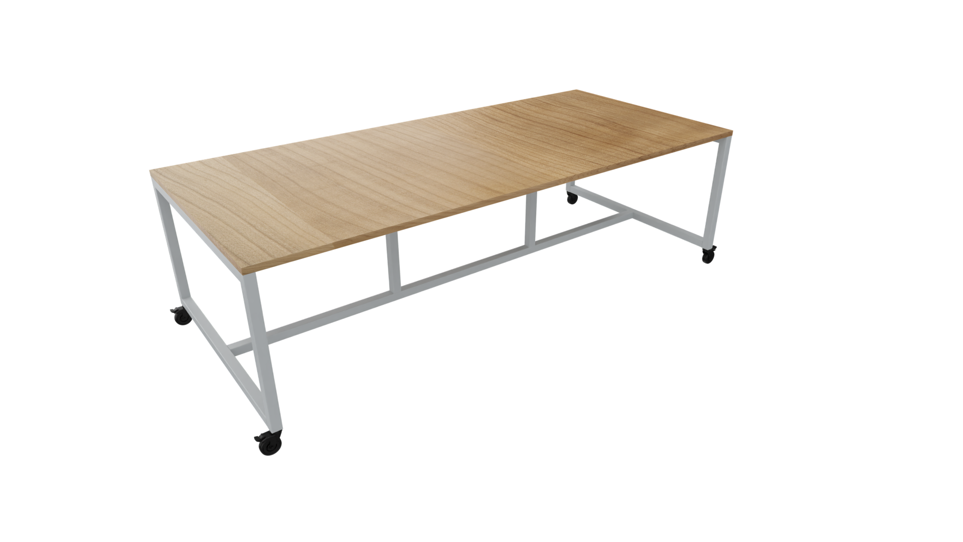 Verrijdbare vergadertafel 4711 - 320 x 108 cm. - Alu - Toscaans noten afbeelding