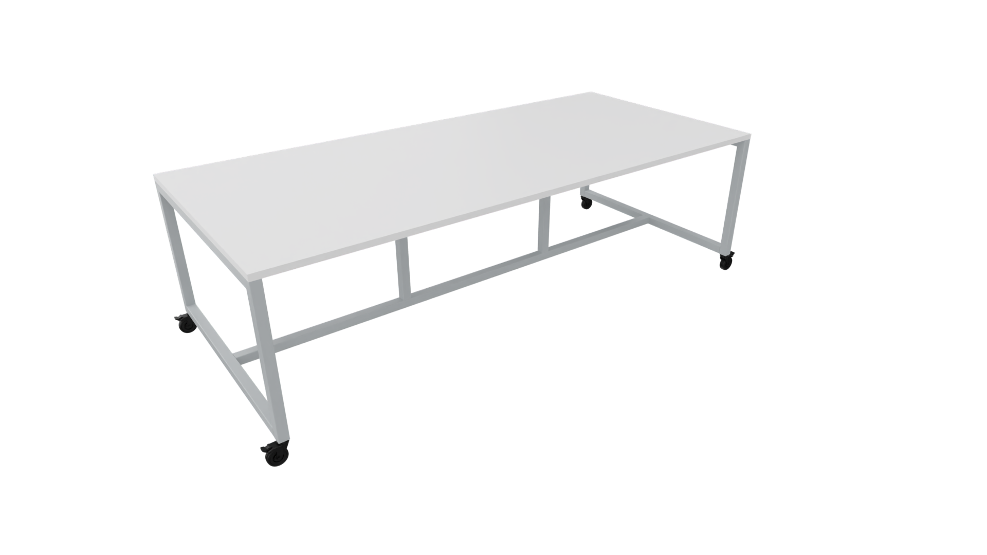 Verrijdbare vergadertafel 4711 - 160 x 108 cm. - Alu - Wit afbeelding