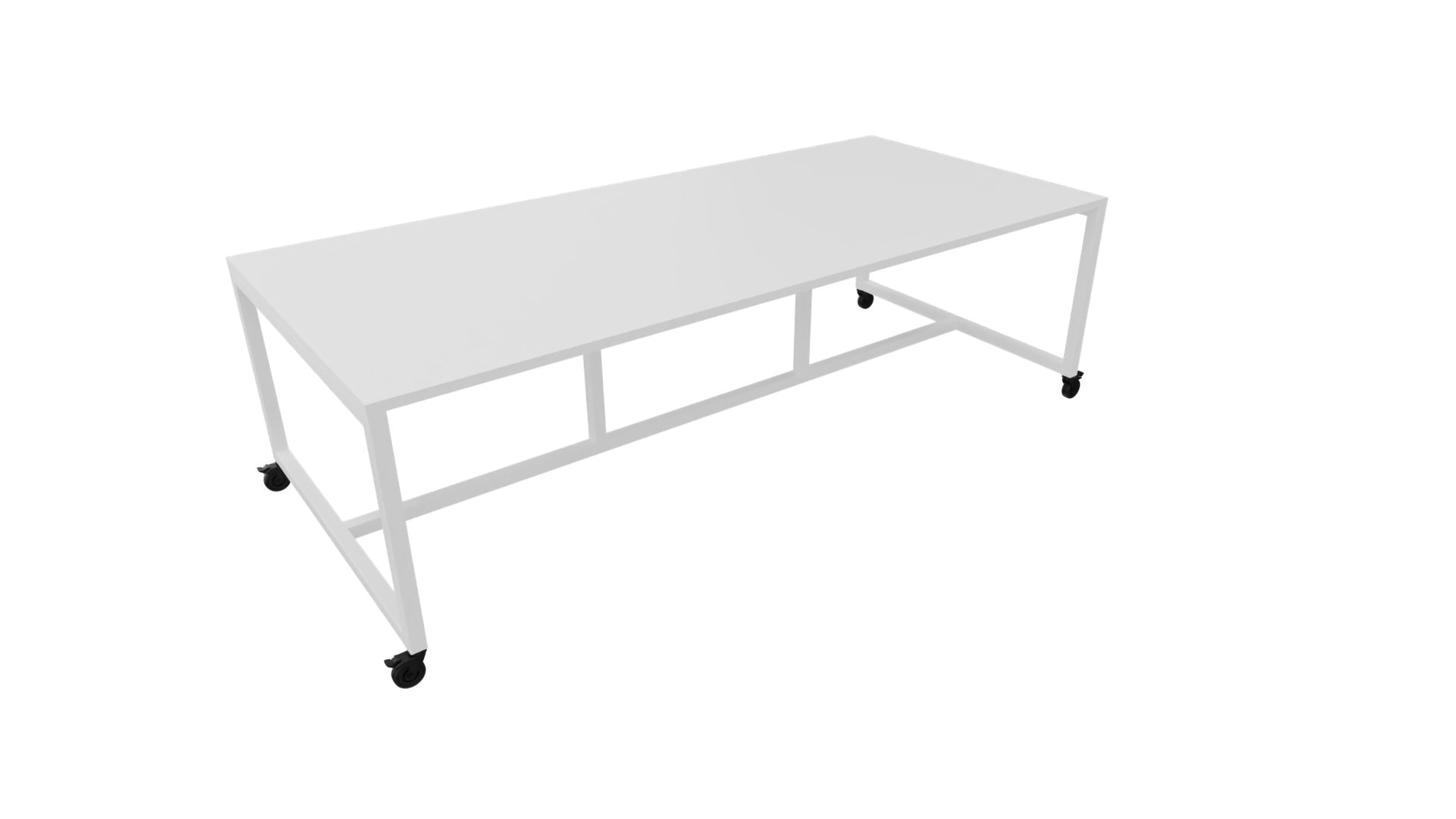 Verrijdbare vergadertafel 4711 - 160 x 108 cm. - Wit - Wit afbeelding