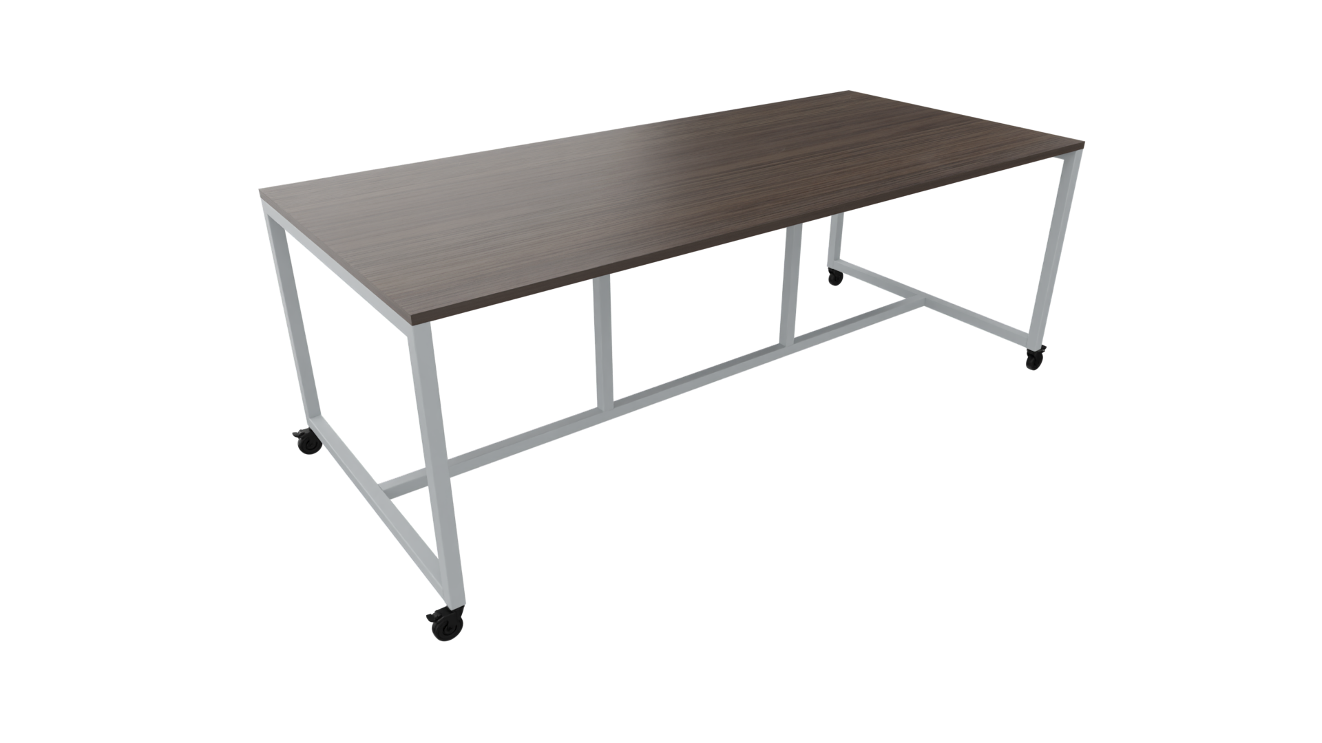 Verrijdbare vergadertafel 4811 - 160 x 108 cm. - Alu - Eiken donker afbeelding