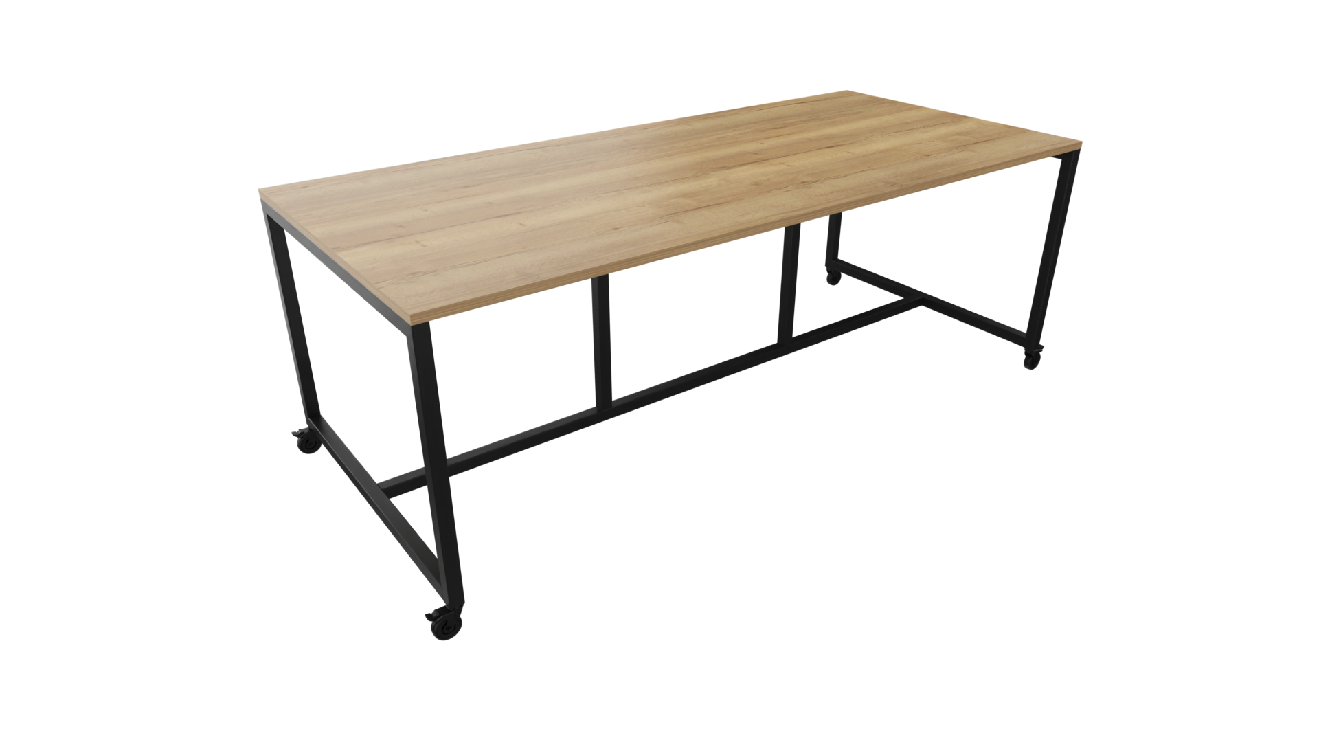 Verrijdbare vergadertafel 4811 - 160 x 108 cm. - Zwart - Eiken YT49a afbeelding