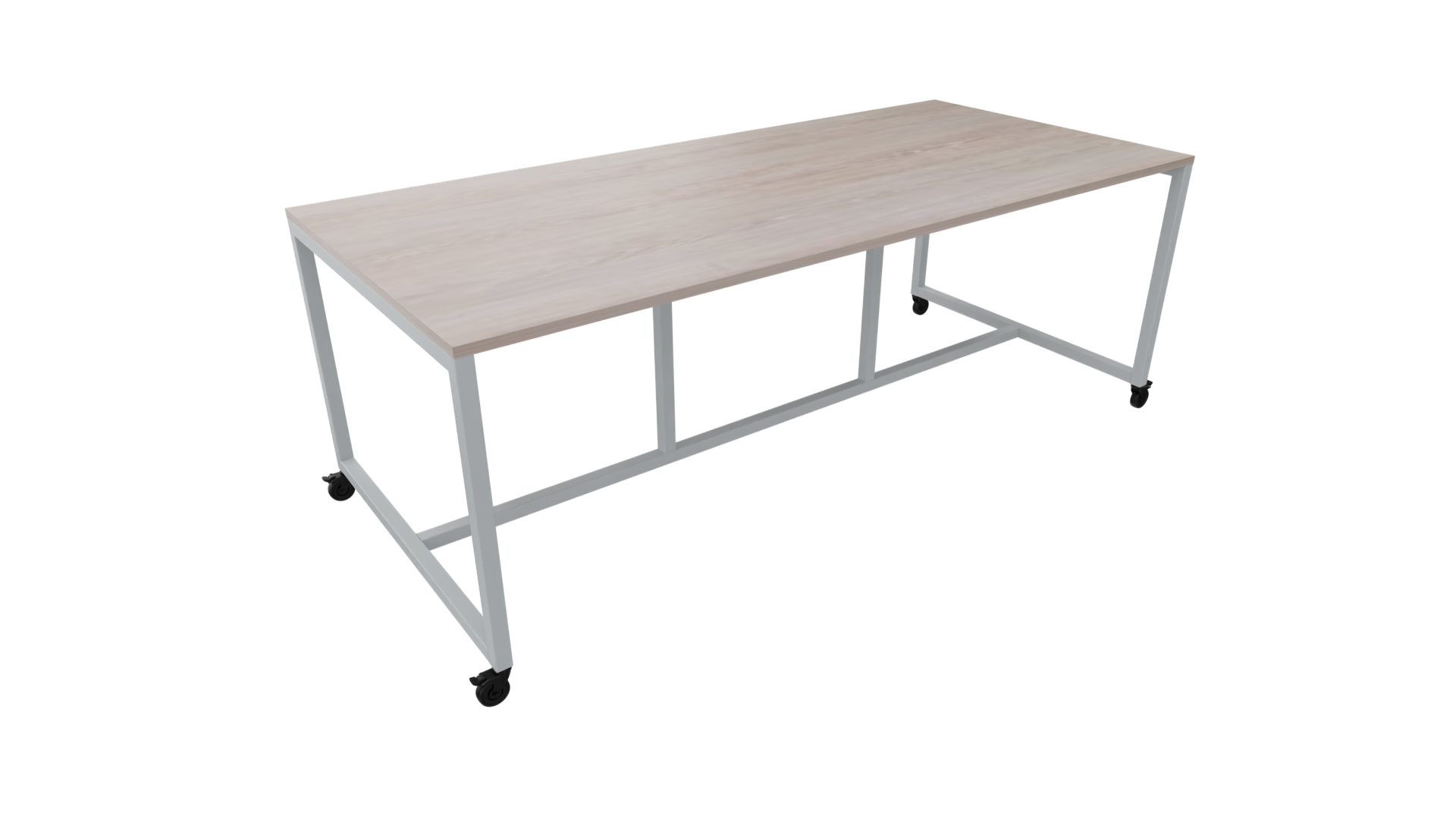 Verrijdbare vergadertafel 4811 - 160 x 108 cm. - Alu - Eiken Robson afbeelding