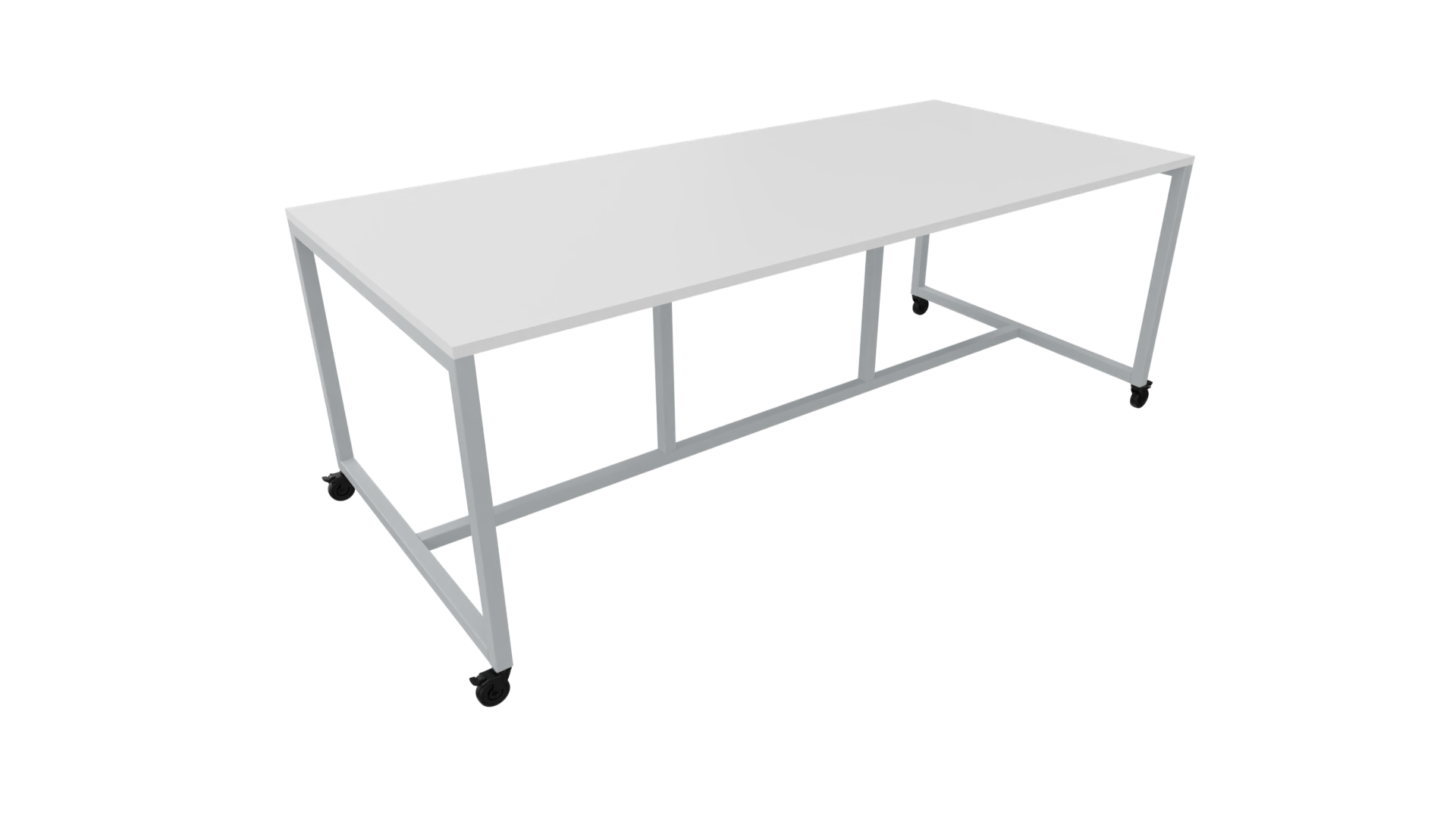 Verrijdbare vergadertafel 4811 - 160 x 108 cm. - Alu - Wit afbeelding