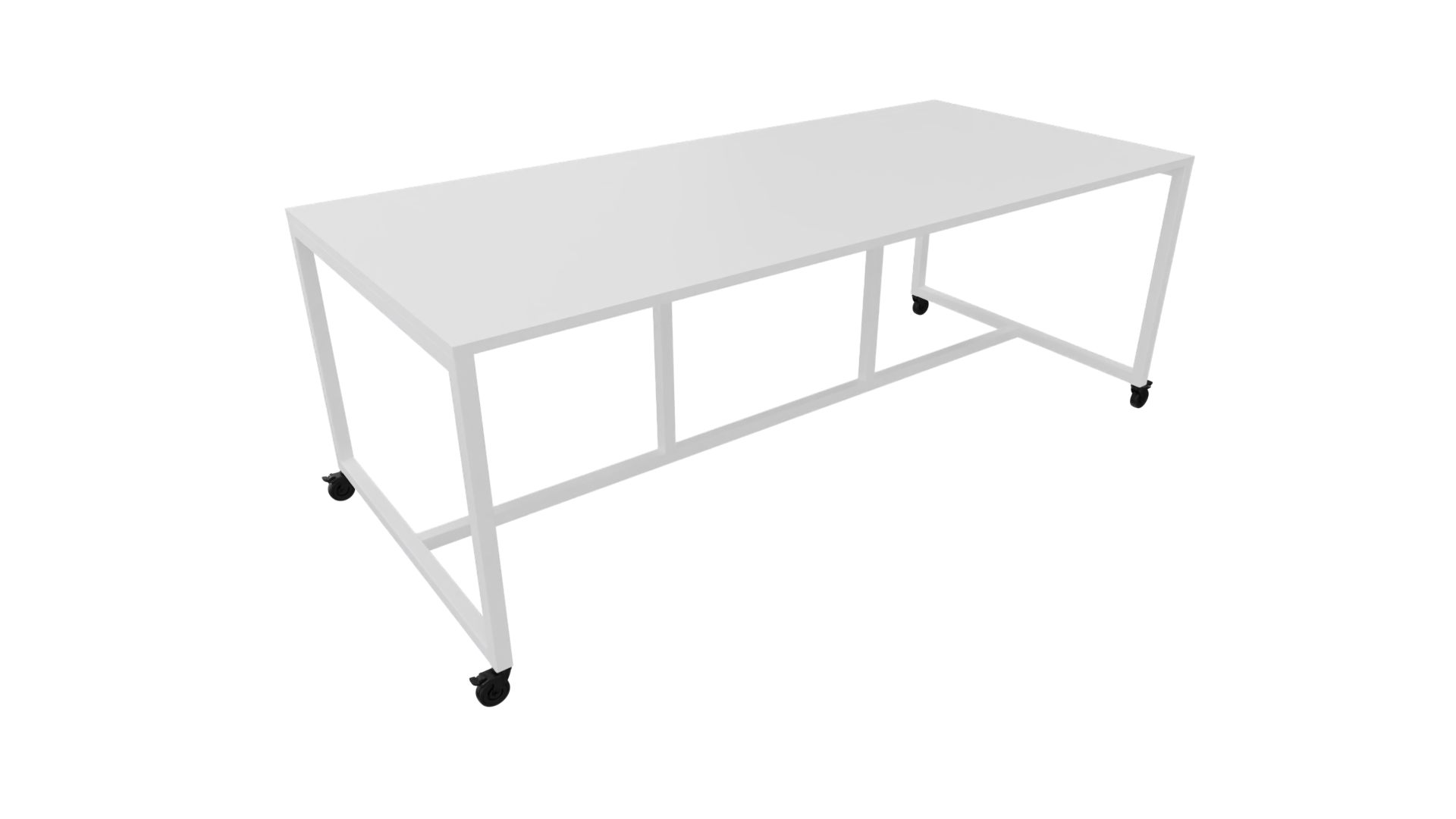 Verrijdbare vergadertafel 4811 - 160 x 108 cm. - Wit - Wit afbeelding