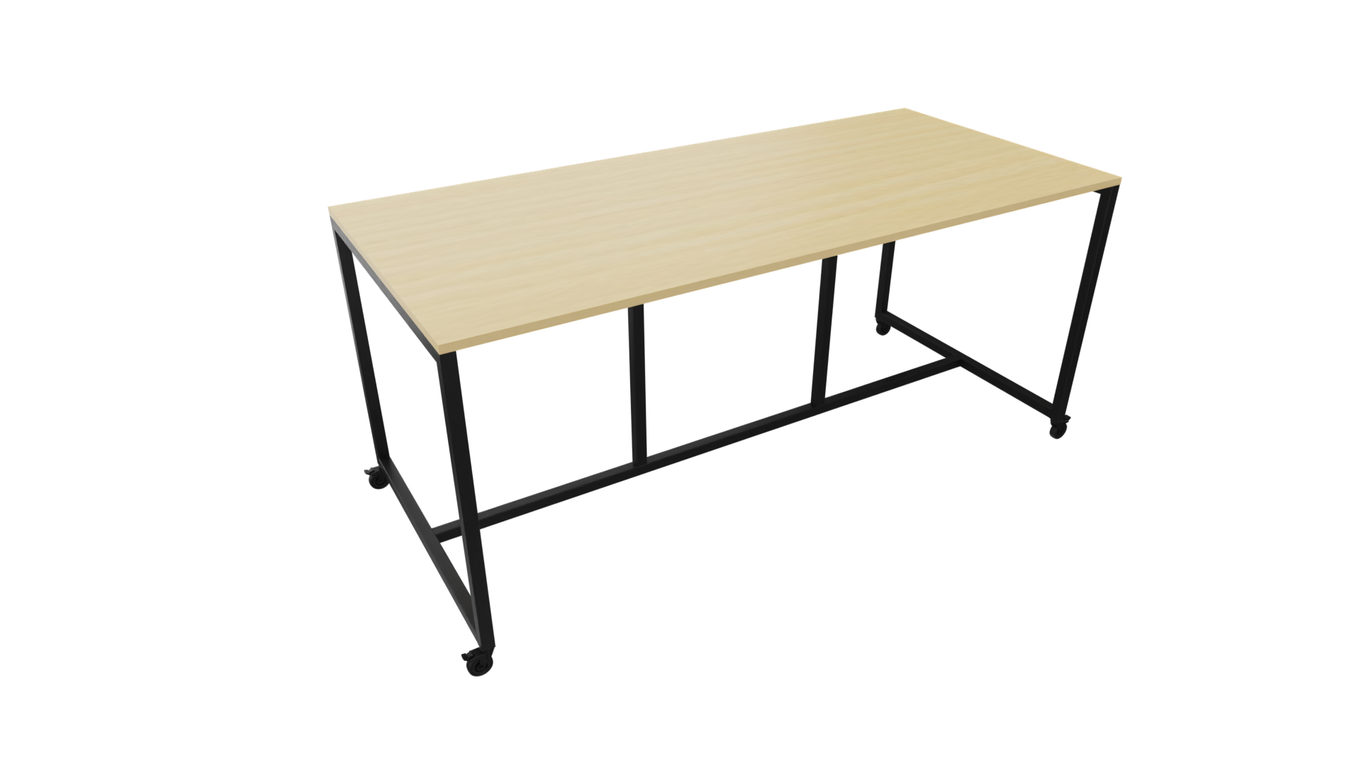 Verrijdbare vergadertafel 4911 - 160 x 108 cm. - Zwart - Beuken afbeelding